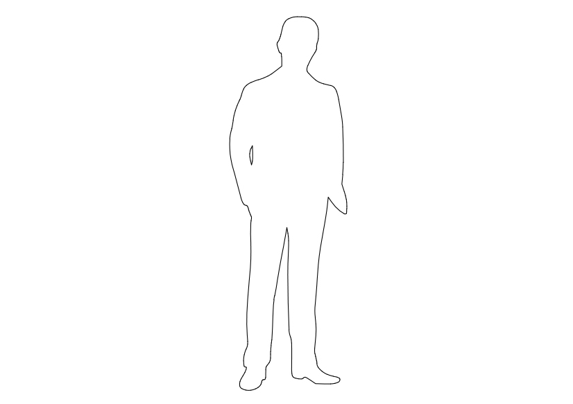 Free Person Standing Elevation CAD Block – DWG, DXF, PDF Format