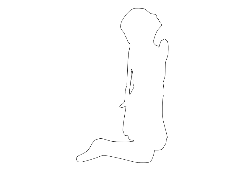 Free Person Praying Elevation CAD Block – DWG, DXF, PDF Format