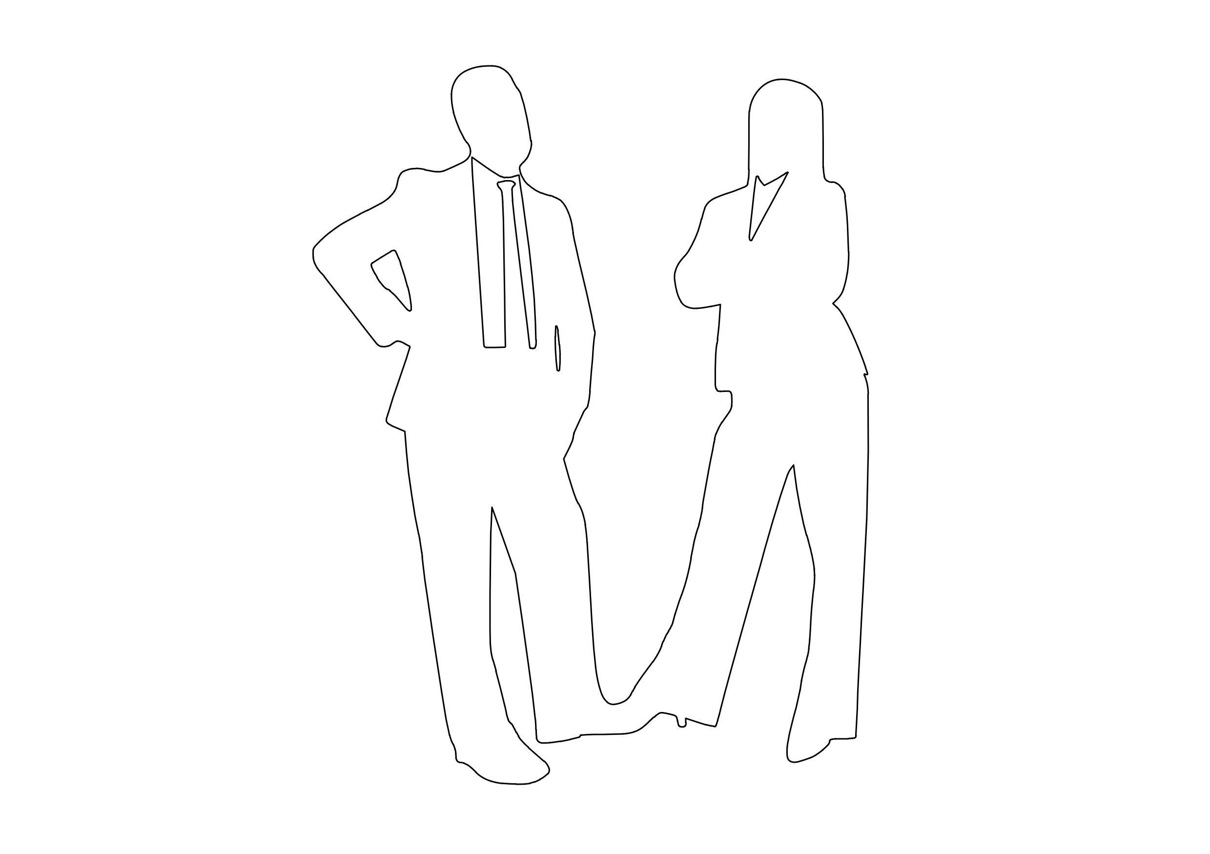 Free People Standing Elevation CAD Block – DWG, DXF, PDF Format