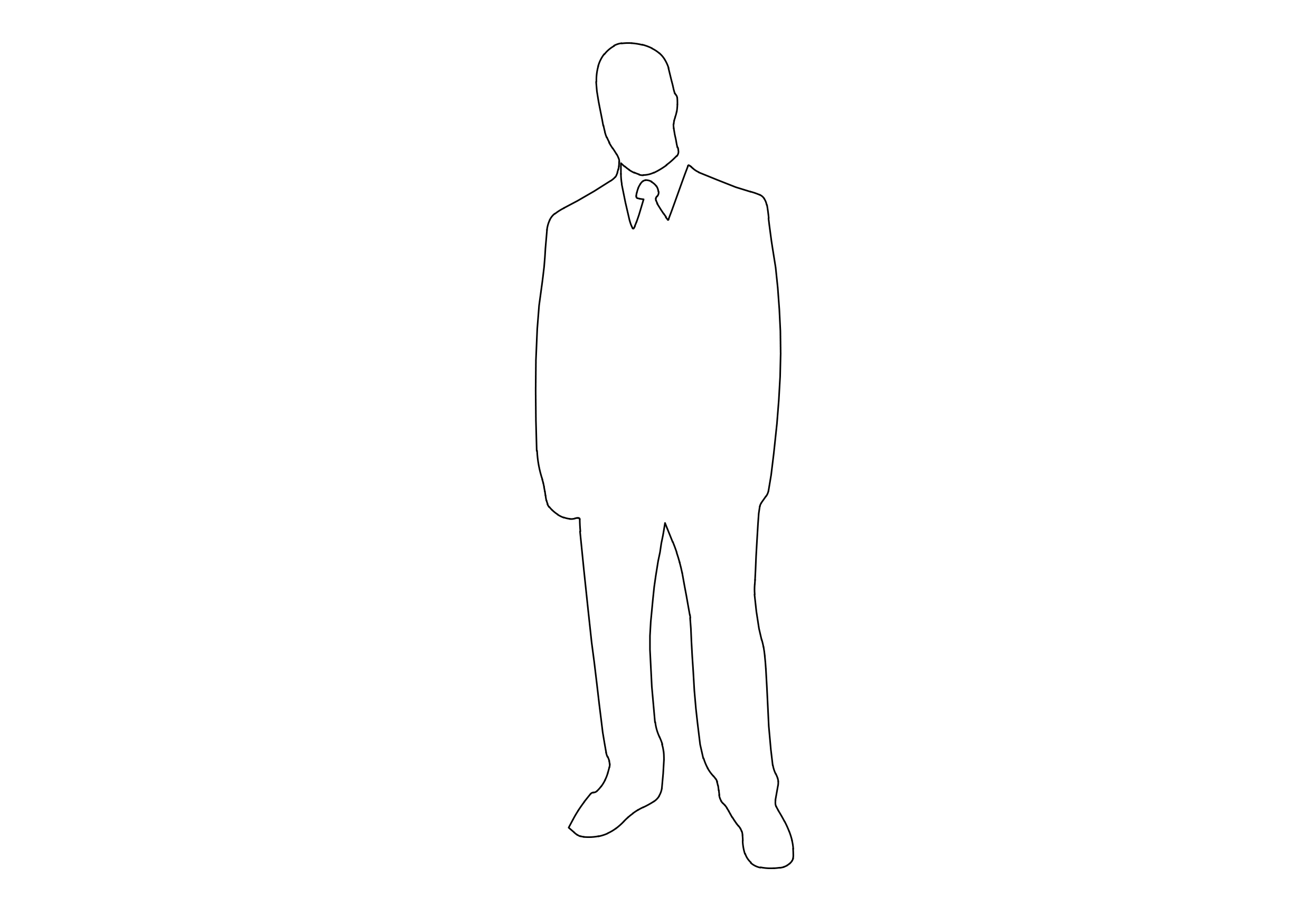 Free Person Standing Elevation CAD Block – DWG, DXF, PDF Format