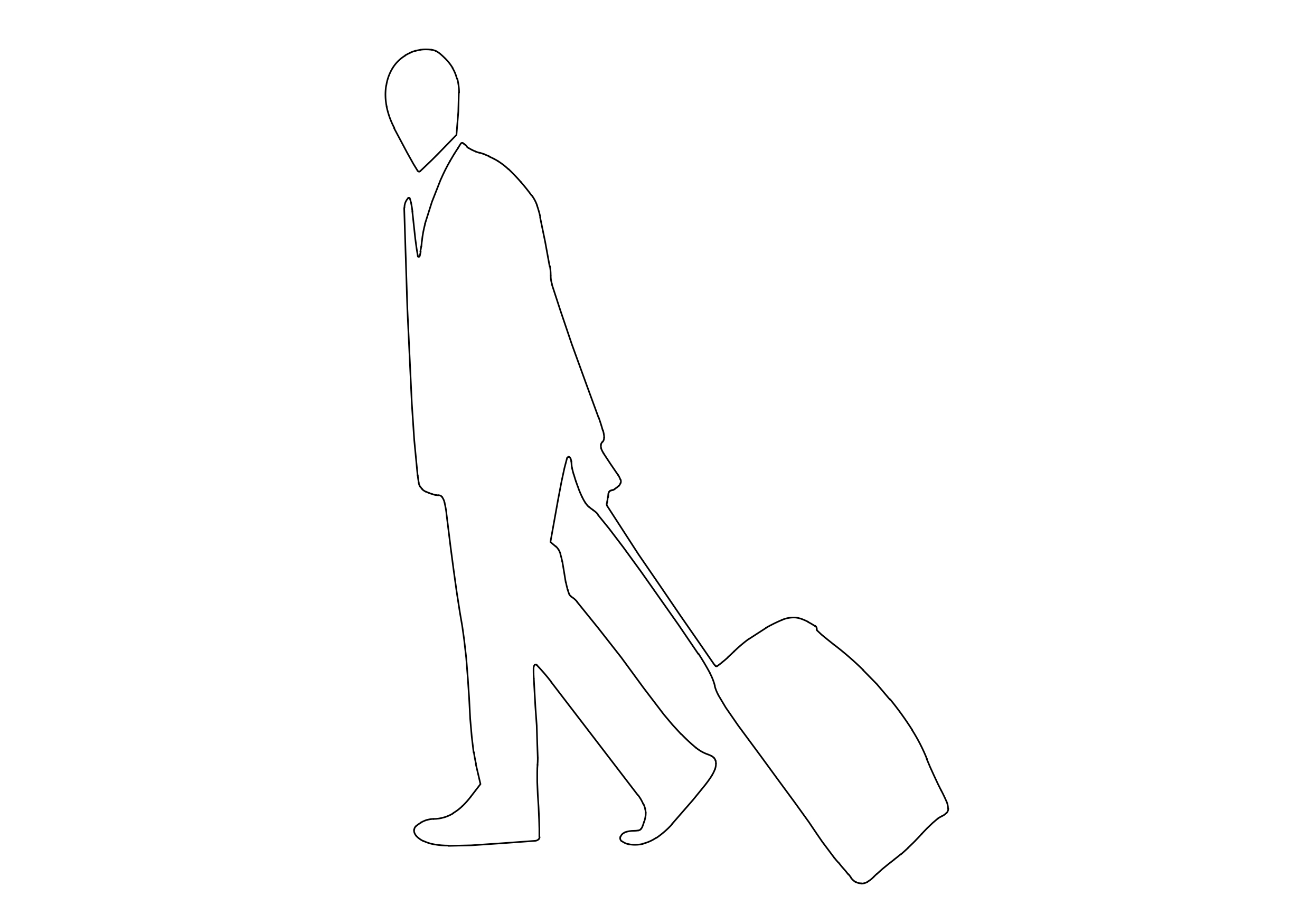 Free Person Walking Elevation CAD Block – DWG, DXF, PDF Format