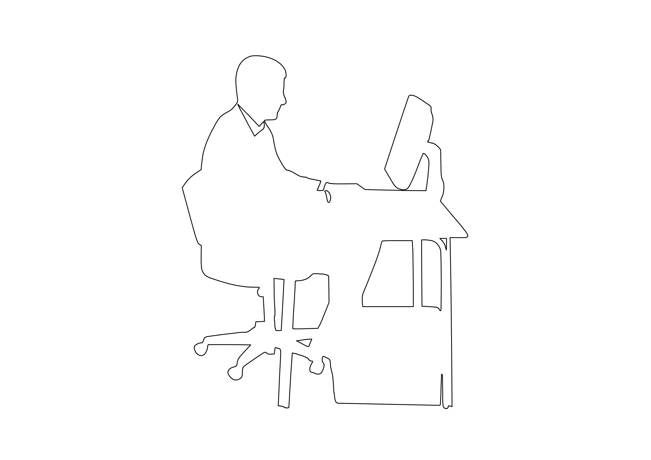 Free Person Sitting Elevation CAD Block – DWG, DXF, PDF Format