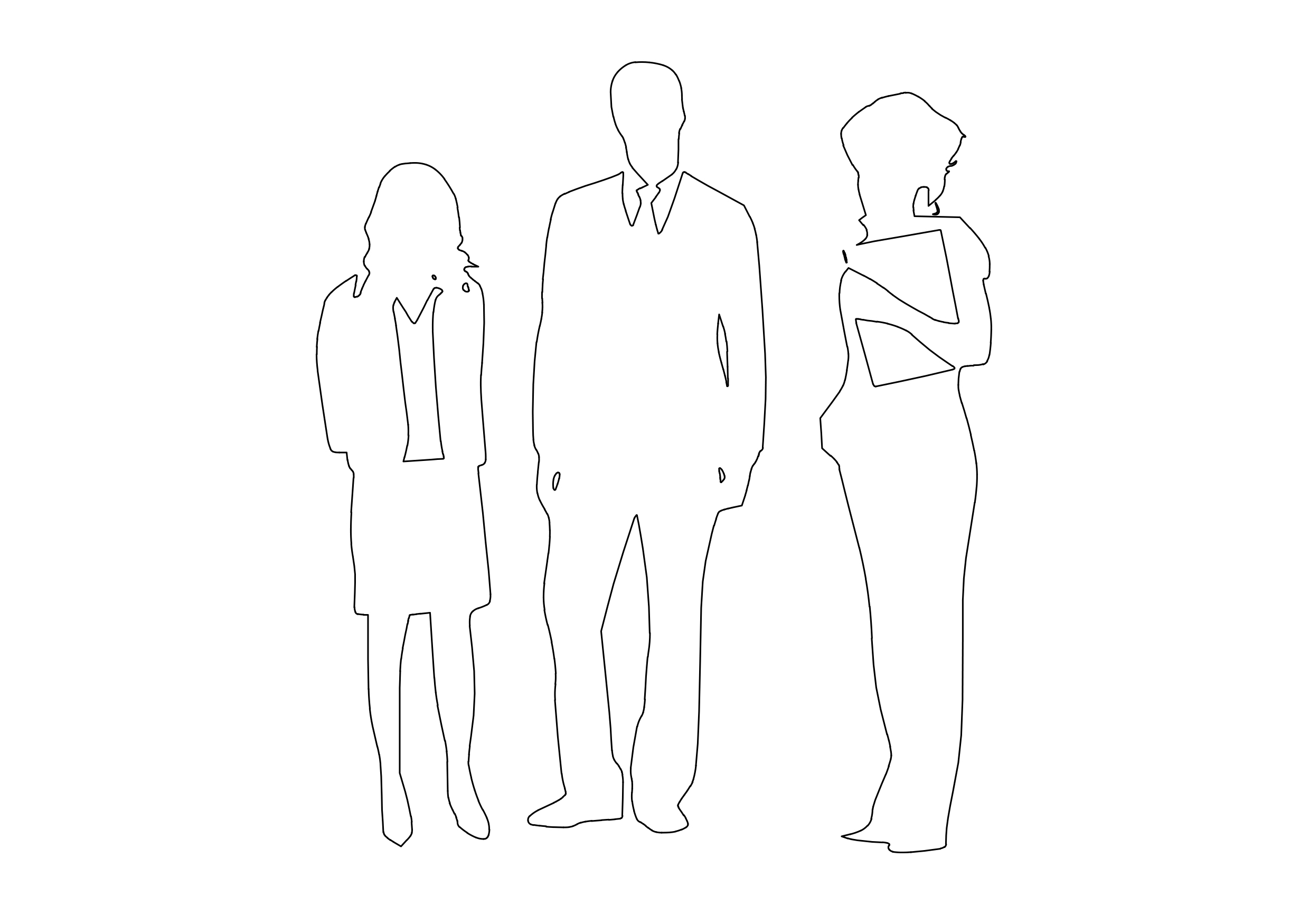 Free People Standing Elevation CAD Block – DWG, DXF, PDF Format