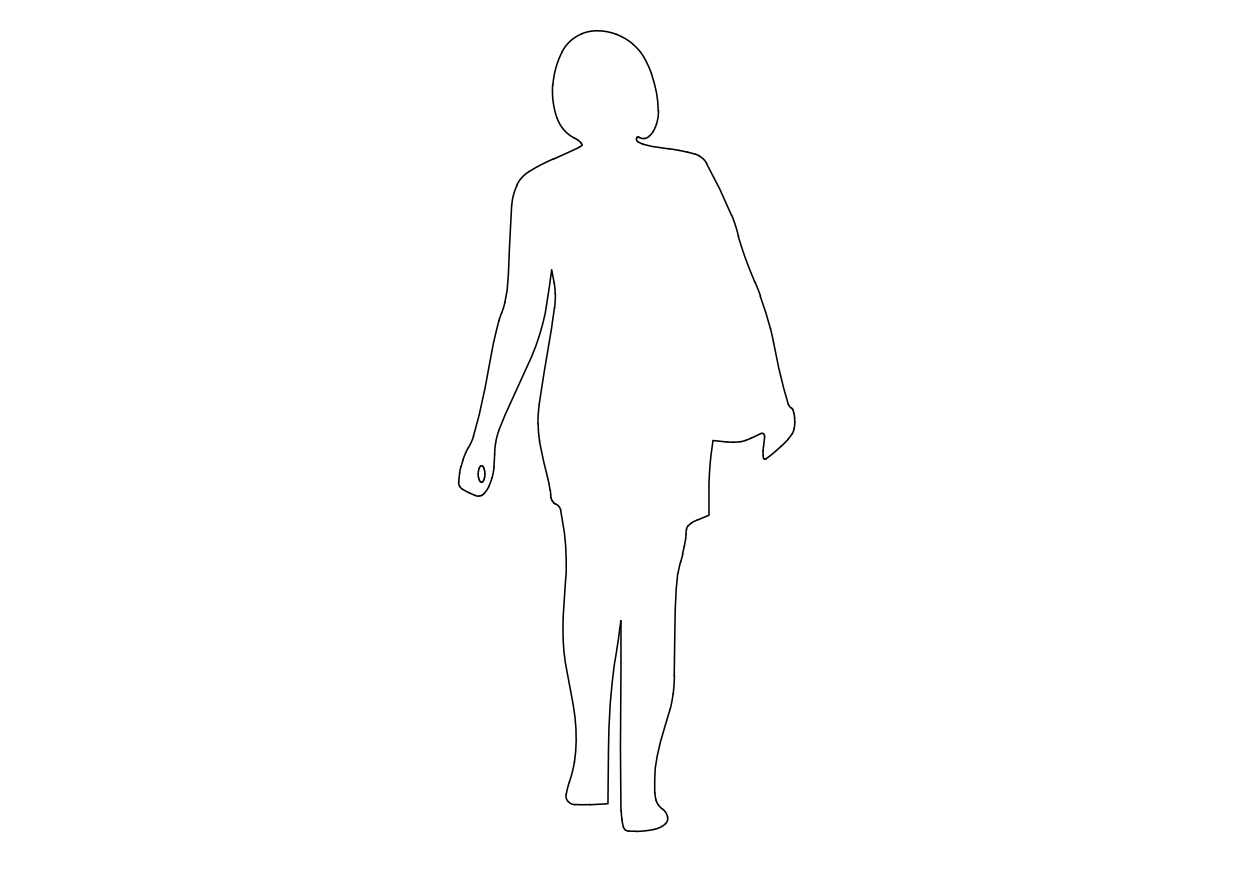 Free Person Standing Elevation CAD Block – DWG, DXF, PDF Format