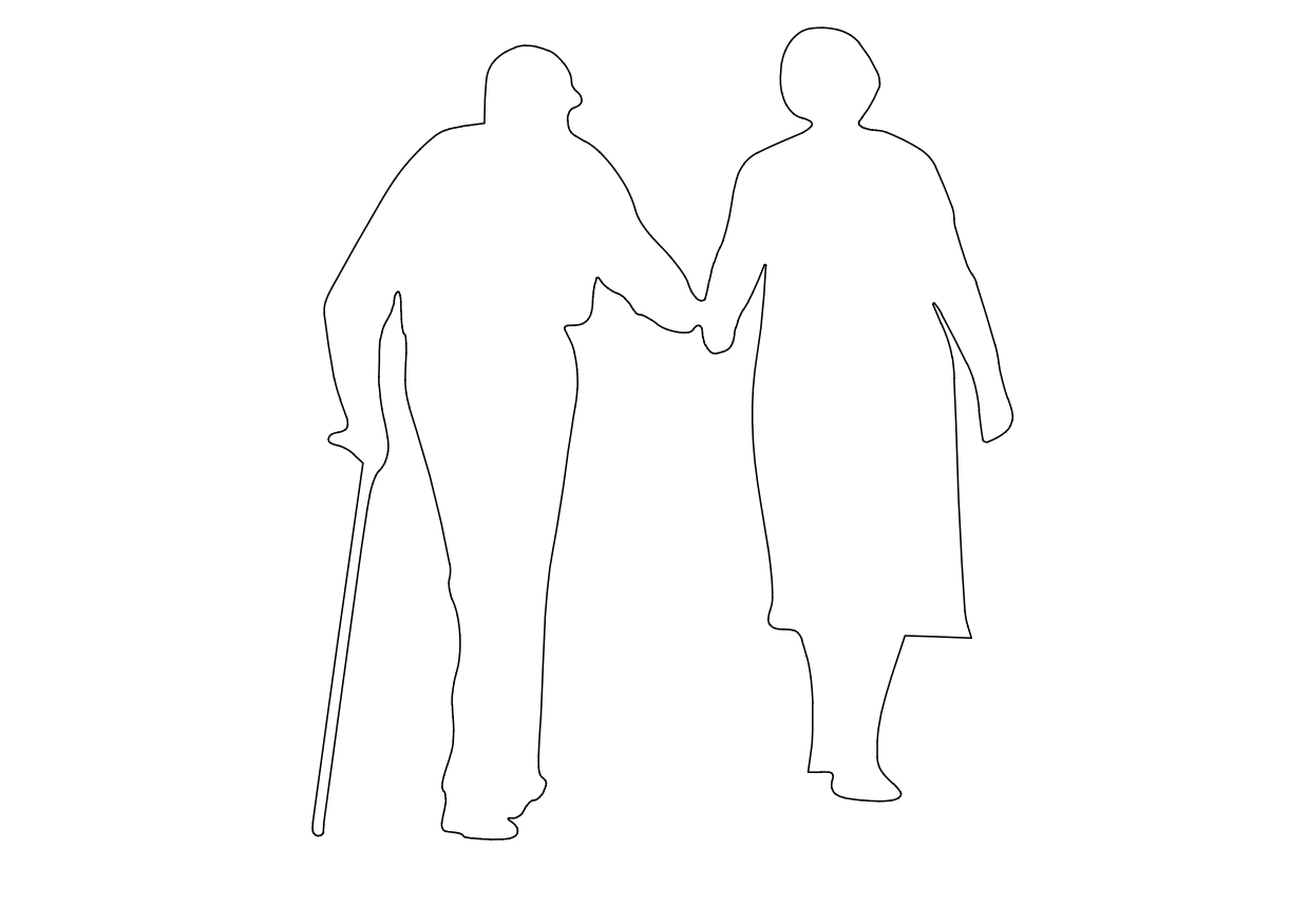 Free People Walking Elevation CAD Block – DWG, DXF, PDF Format