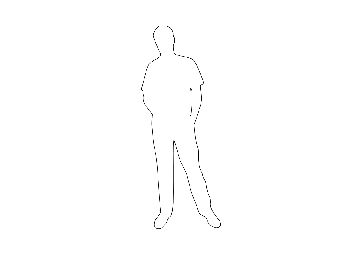 Free Person Standing Elevation CAD Block – DWG, DXF, PDF Format