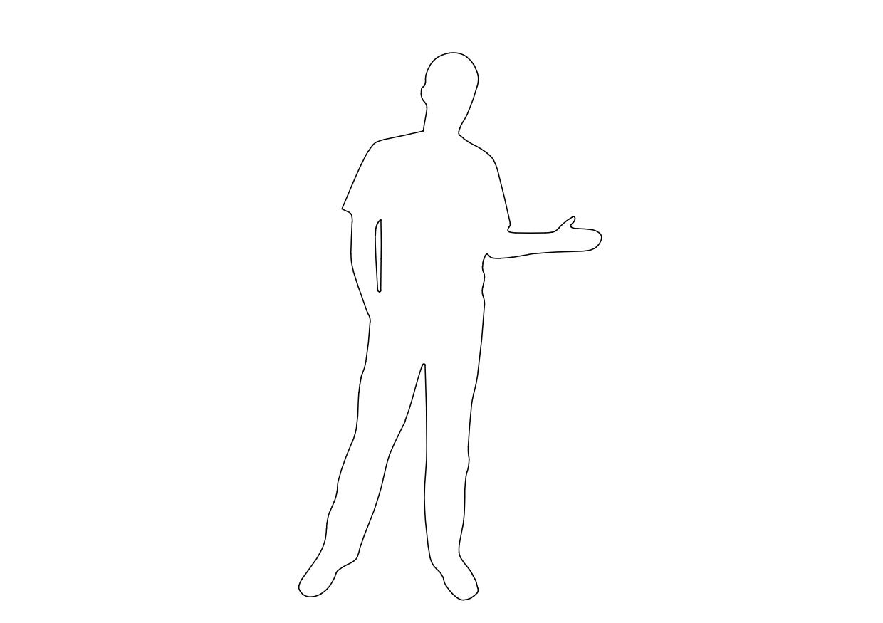 Free Person Standing Elevation CAD Block – DWG, DXF, PDF Format