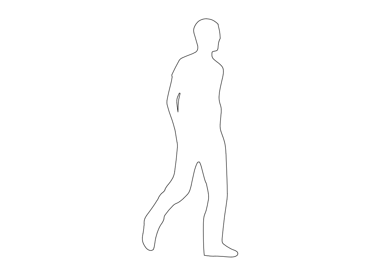Free Person Walking Elevation CAD Block – DWG, DXF, PDF Format