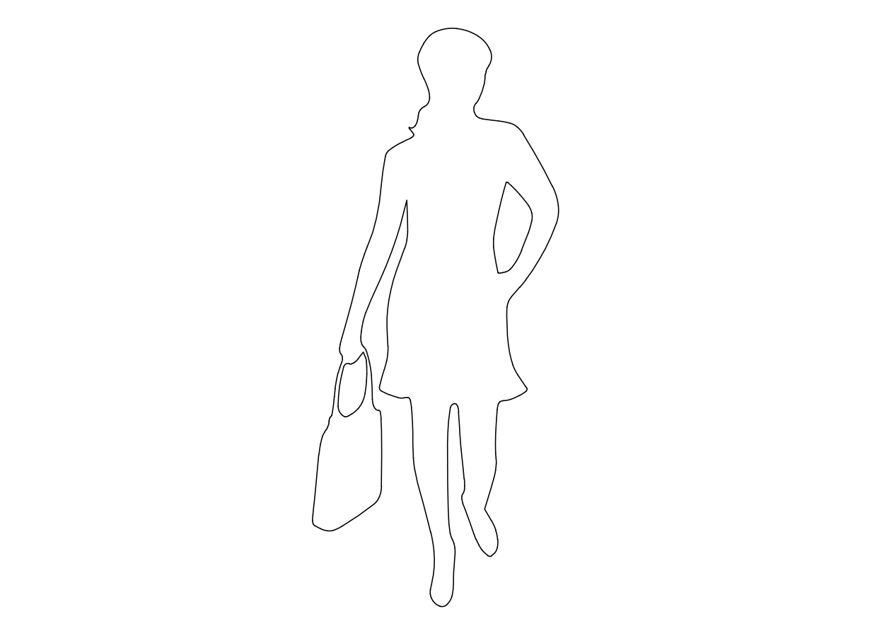 Free Person Standing Elevation CAD Block – DWG, DXF, PDF Format