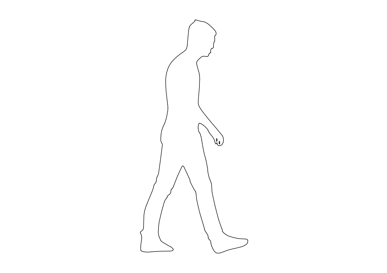 Free Person Walking Elevation CAD Block – DWG, DXF, PDF Format