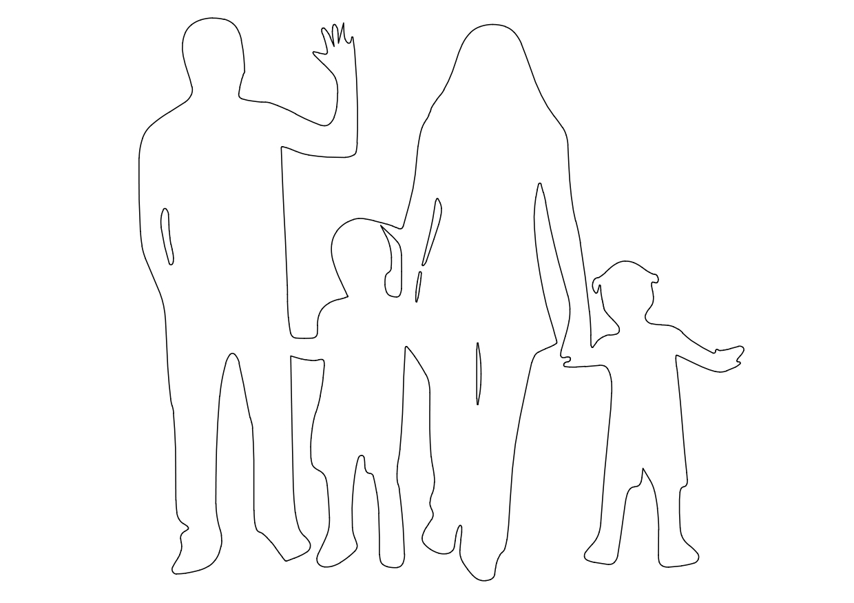 Free Family Standing Elevation CAD Block – DWG, DXF, PDF Format