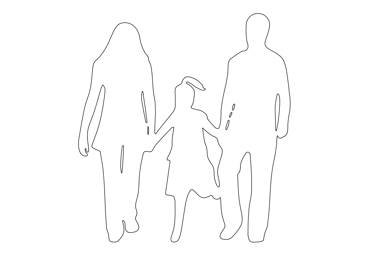 Free People Walking Elevation CAD Block – DWG, DXF, PDF Format