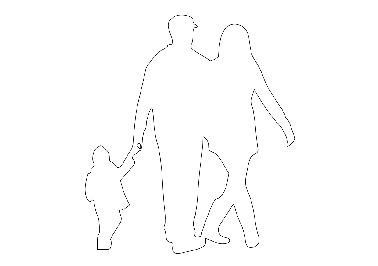 Free Family Walking Elevation CAD Block – DWG, DXF, PDF Format