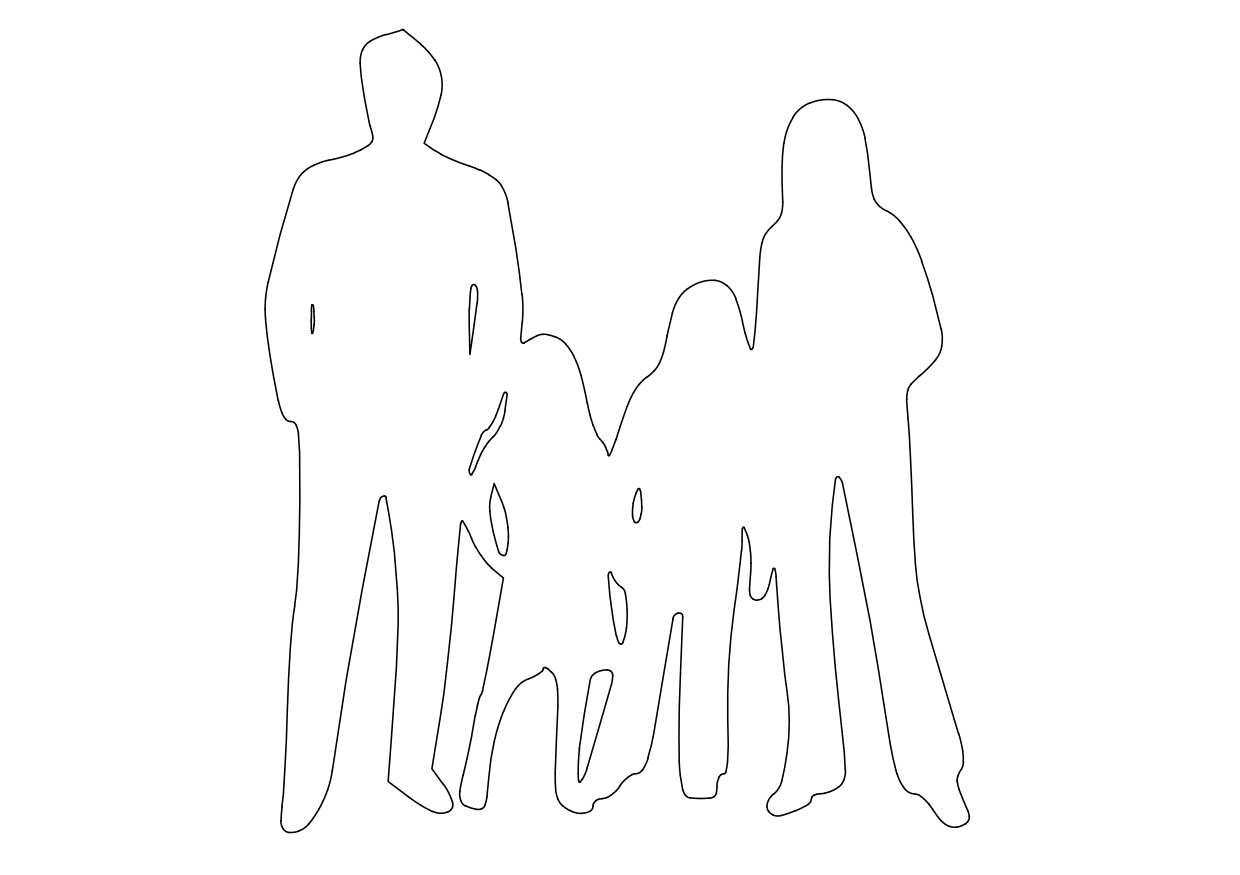 Free Family Standing Elevation CAD Block – DWG, DXF, PDF Format