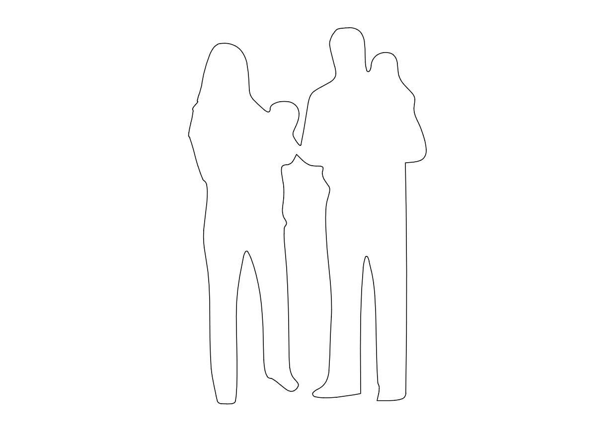 Free People Standing Elevation CAD Block – DWG, DXF, PDF Format