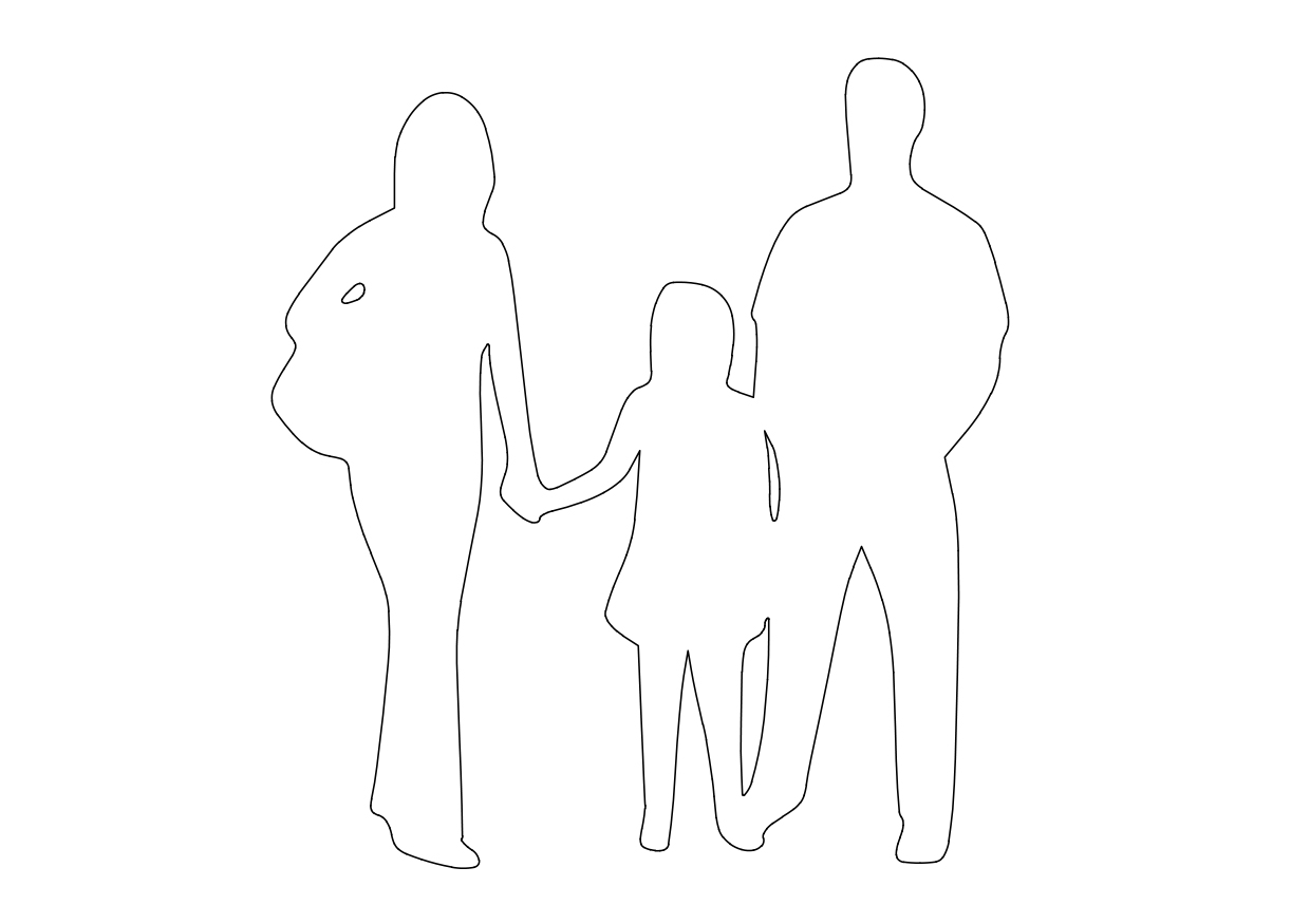 Free People Standing Elevation CAD Block – DWG, DXF, PDF Format