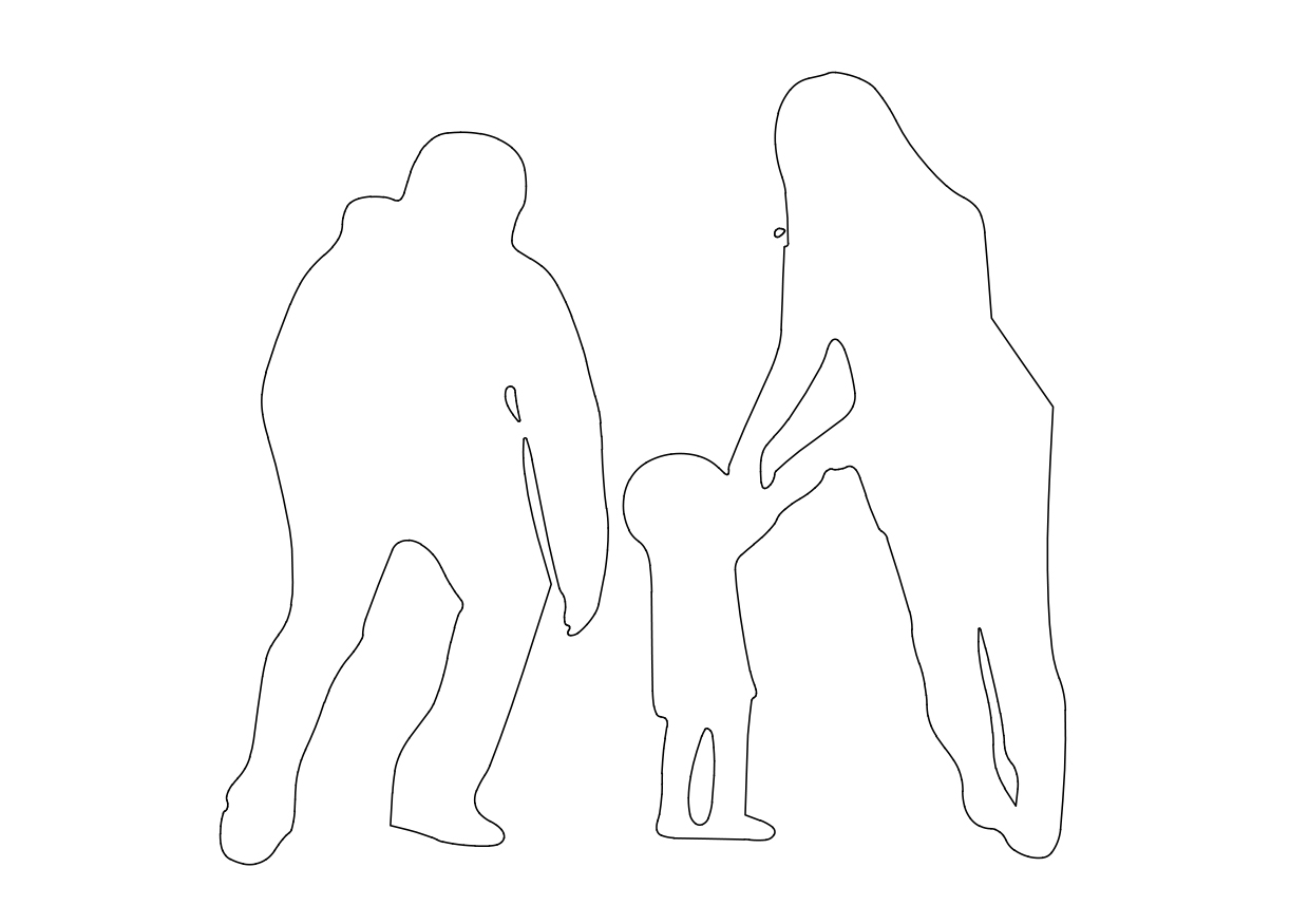 Free Family Standing Elevation CAD Block – DWG, DXF, PDF Format