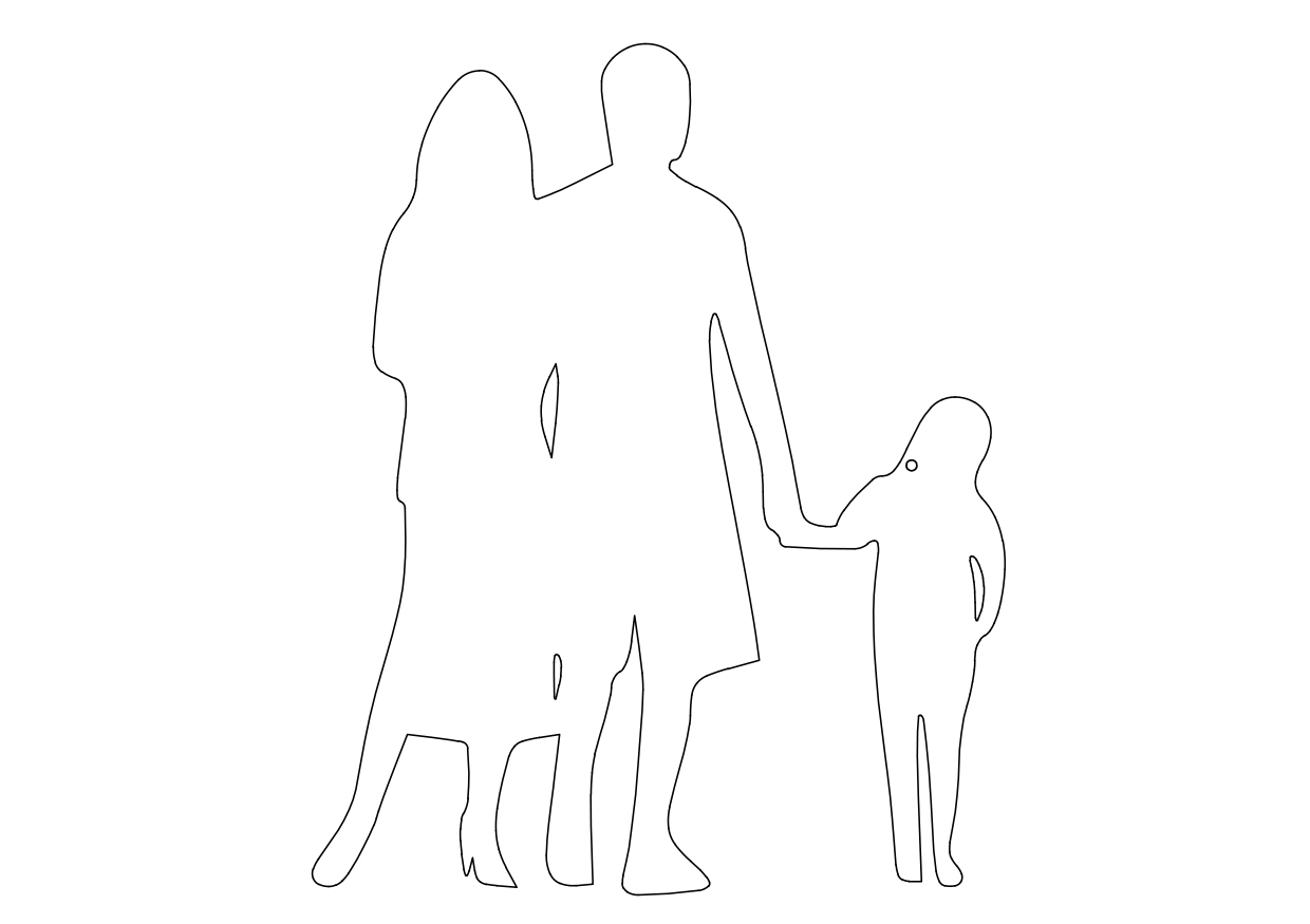 Free Family Standing Elevation CAD Block – DWG, DXF, PDF Format