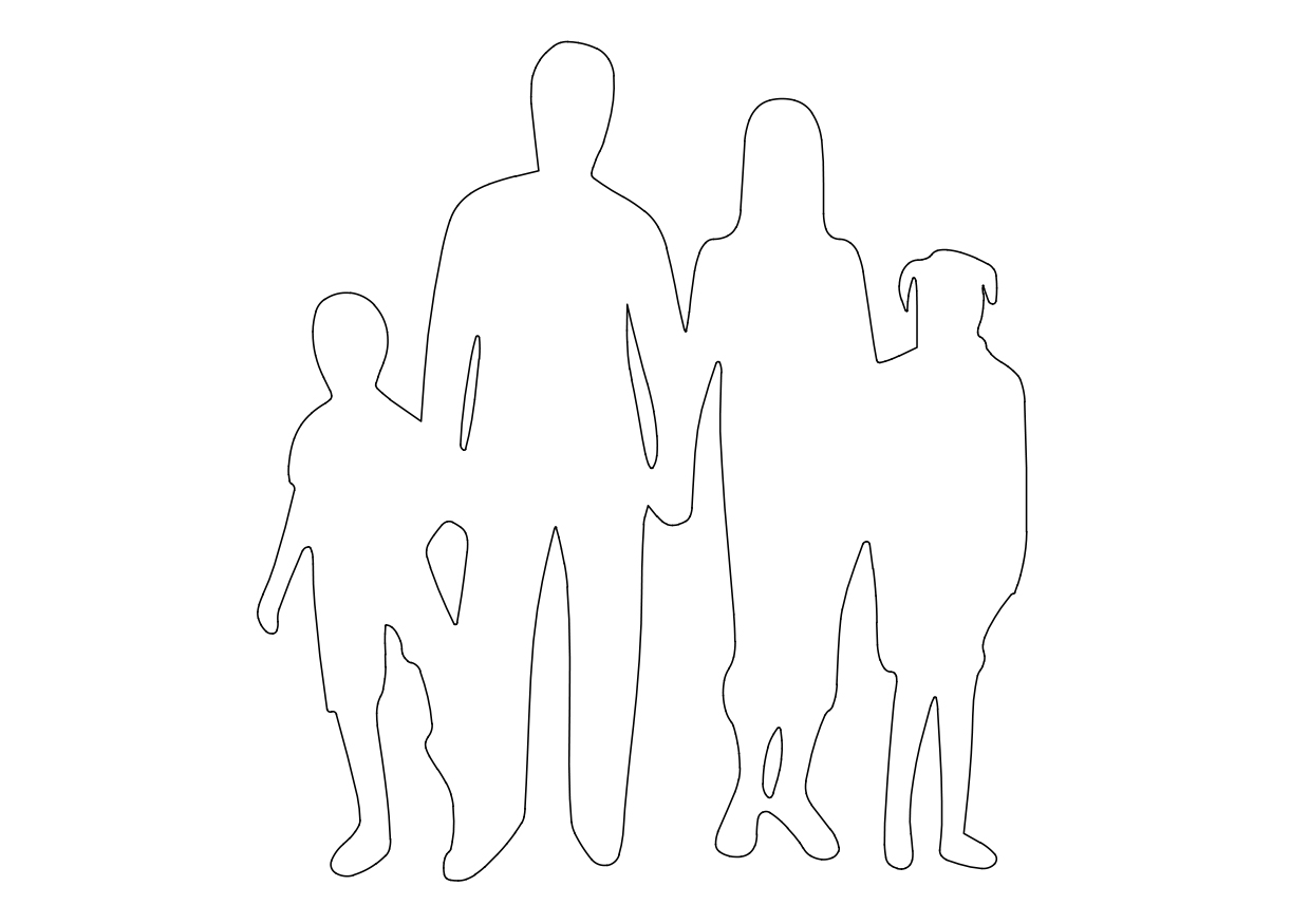 Free Family Standing Elevation CAD Block – DWG, DXF, PDF Format