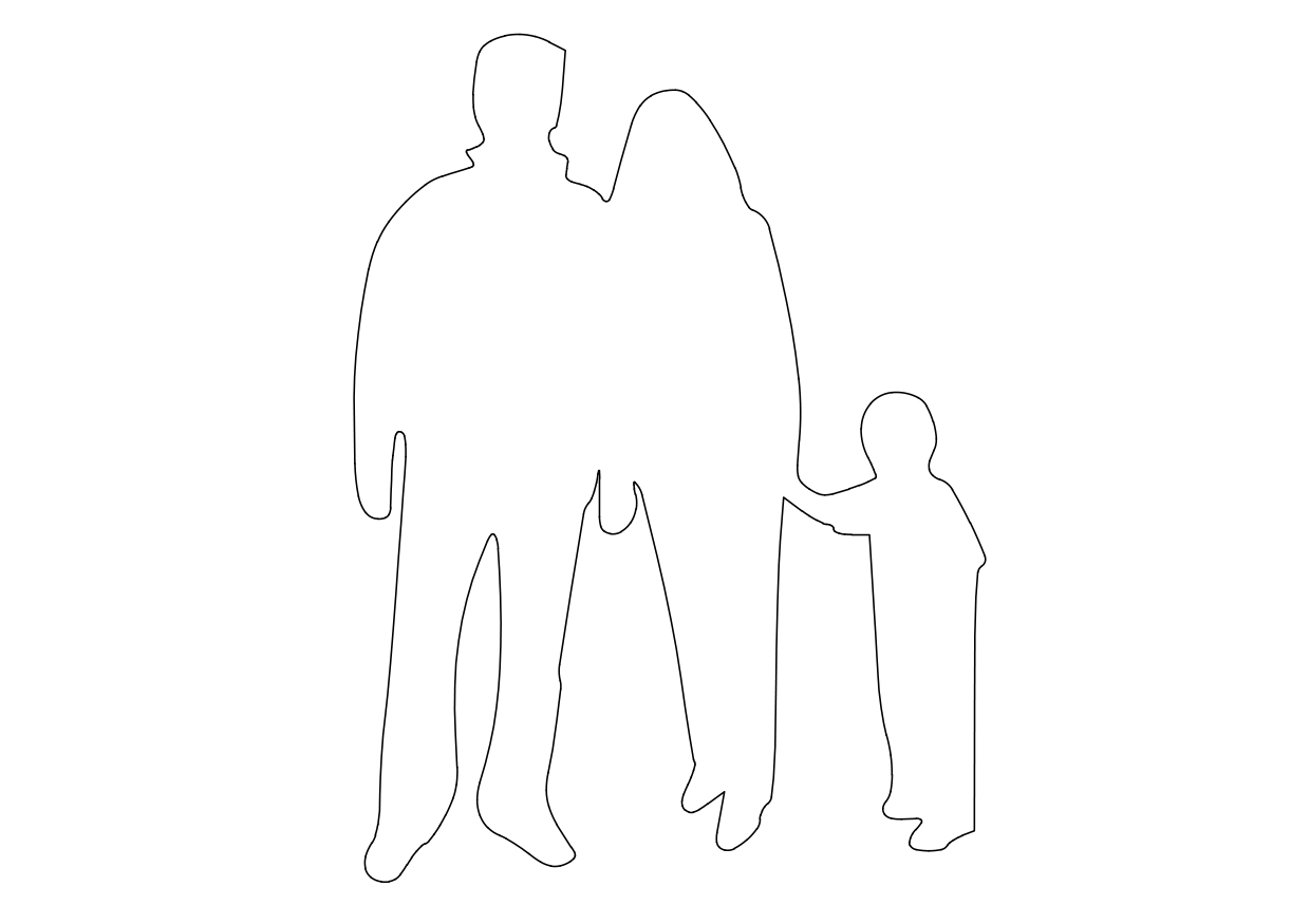 Free Family Standing Elevation CAD Block – DWG, DXF, PDF Format