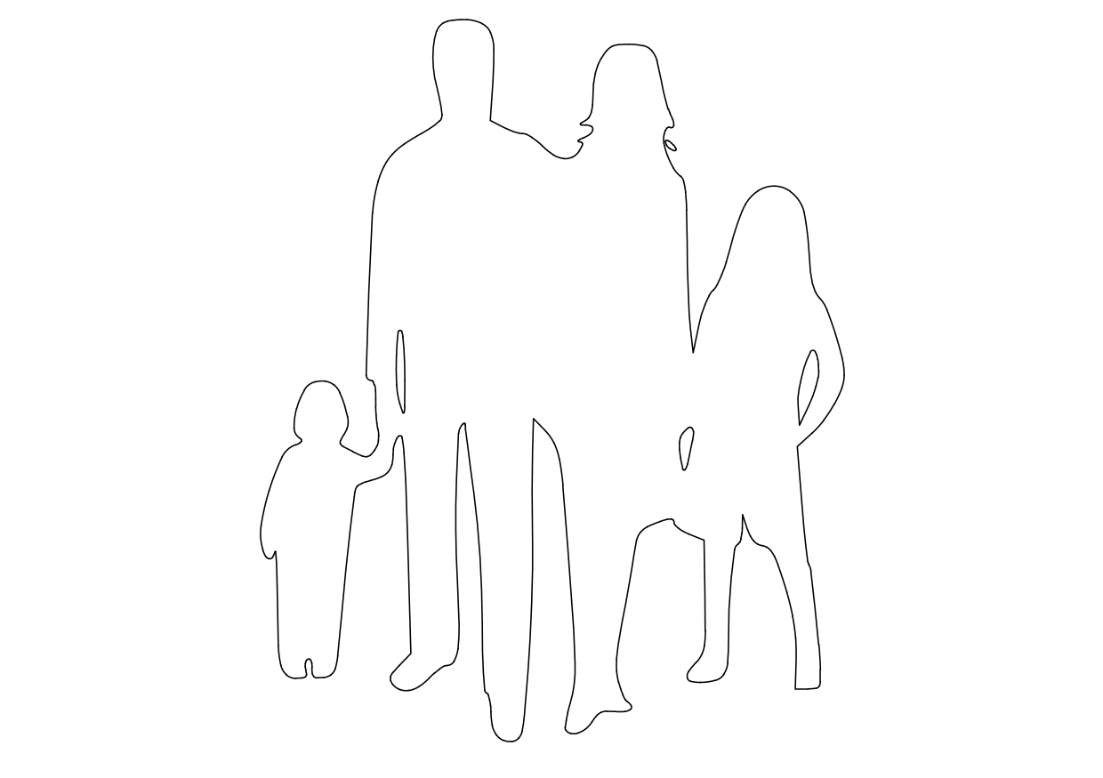 Free Family Standing Elevation CAD Block – DWG, DXF, PDF Format