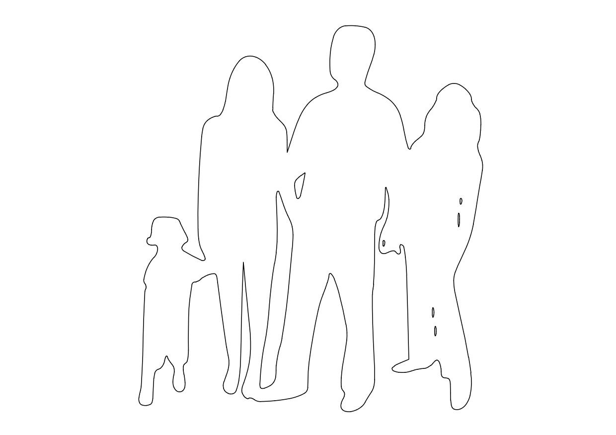 Free Family Standing Elevation CAD Block – DWG, DXF, PDF Format