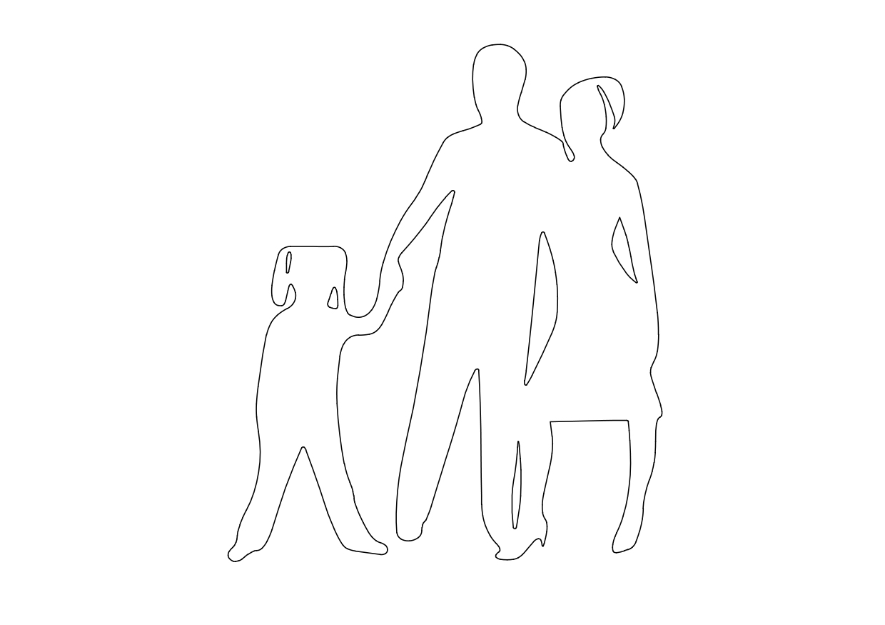 Free Family Standing Elevation CAD Block – DWG, DXF, PDF Format