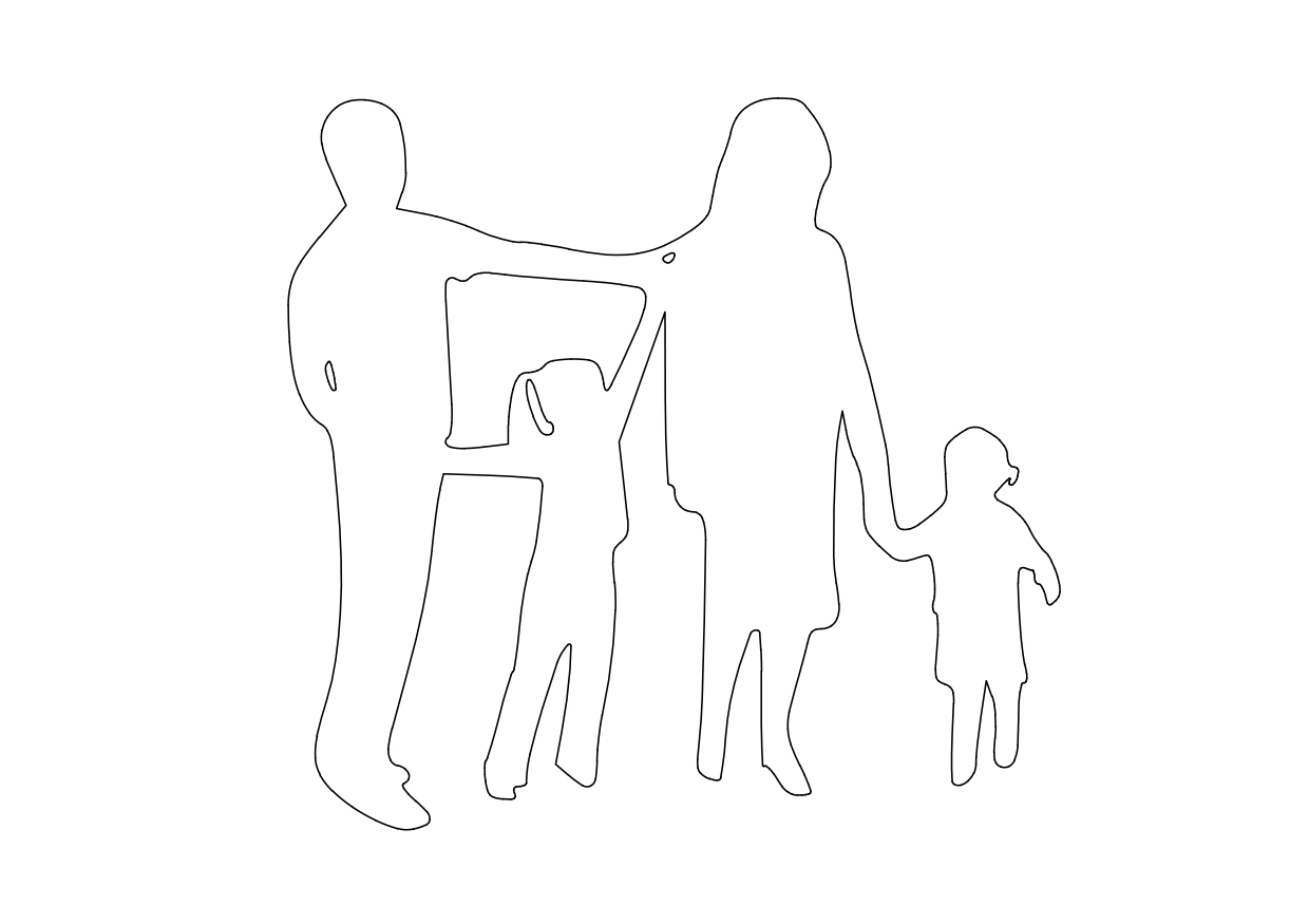 Free Family Standing Elevation CAD Block – DWG, DXF, PDF Format