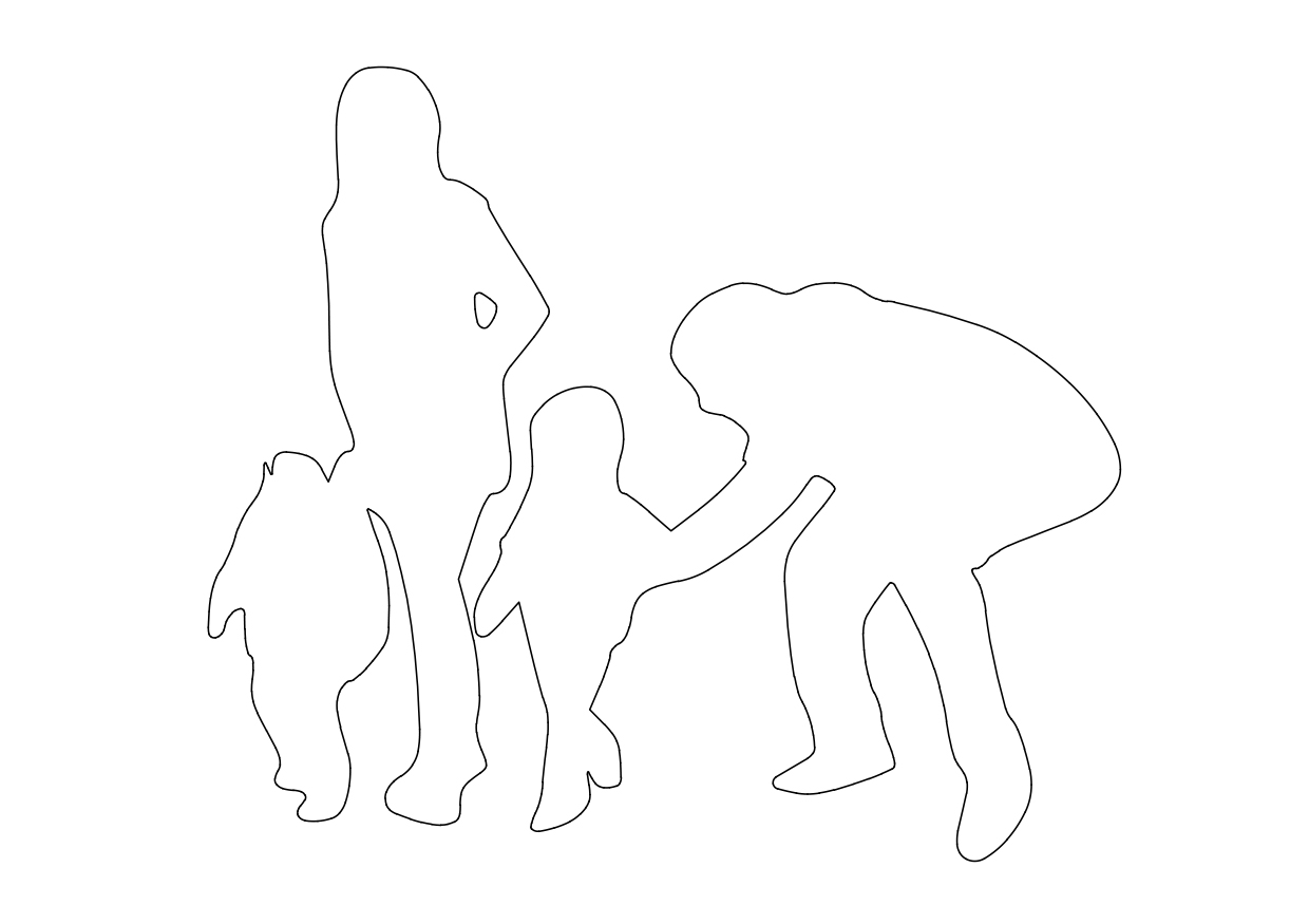 Free Family Standing Elevation CAD Block – DWG, DXF, PDF Format