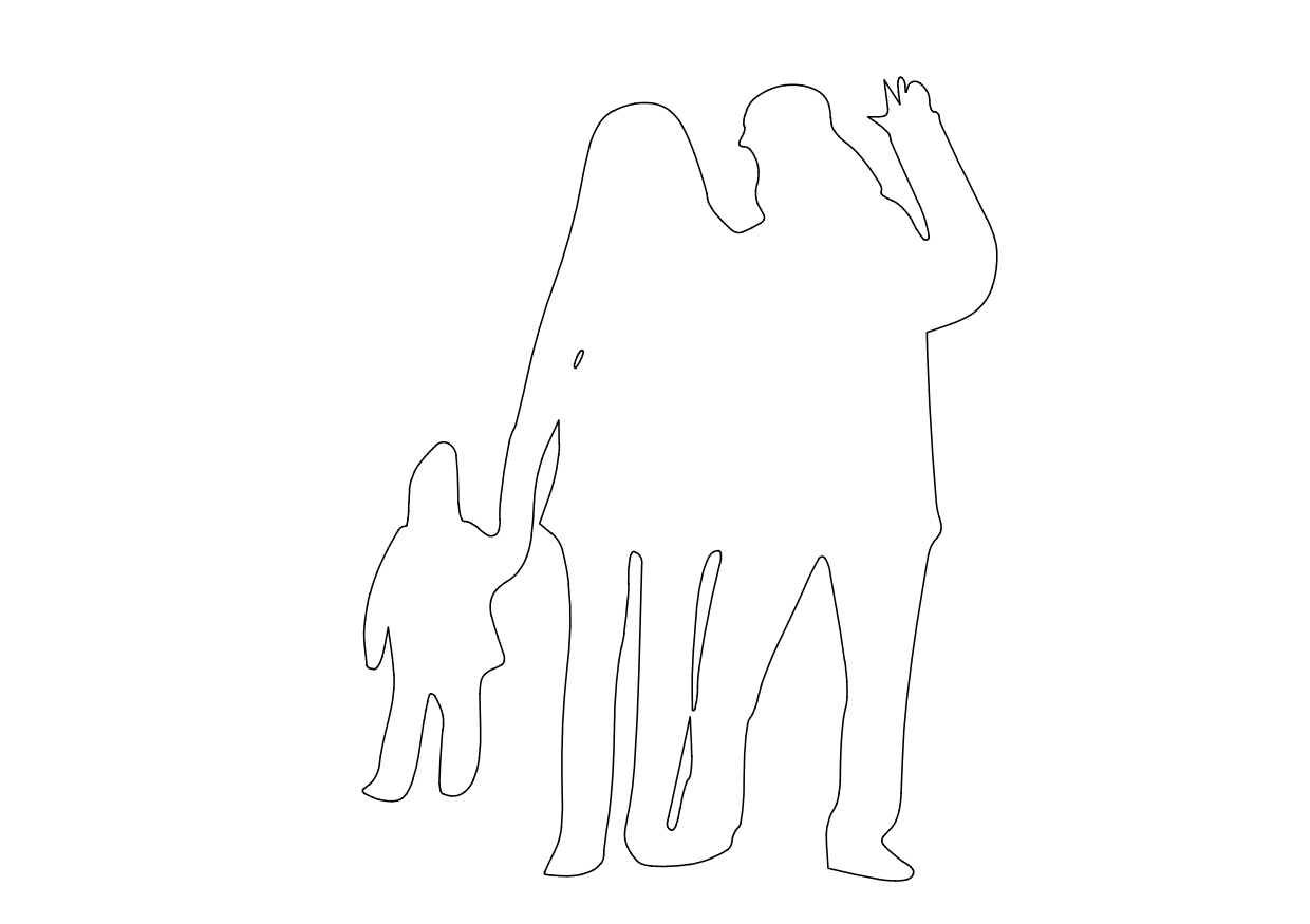 Free Family Standing Elevation CAD Block – DWG, DXF, PDF Format