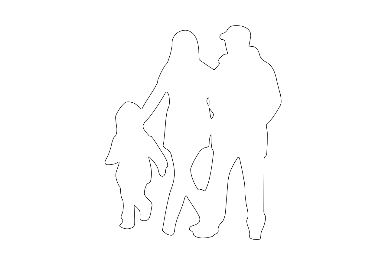 Free Family Walking Elevation CAD Block – DWG, DXF, PDF Format
