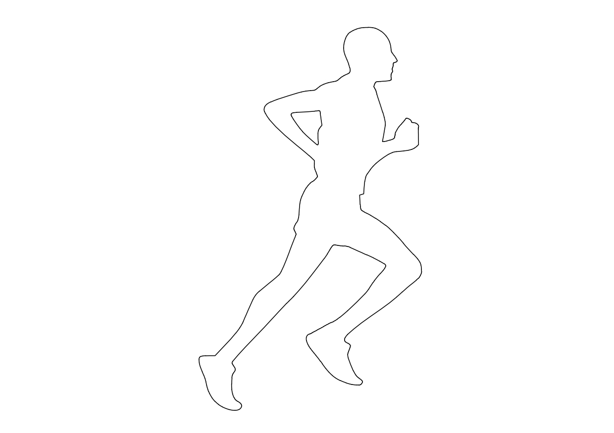Free Person Running Elevation CAD Block – DWG, DXF, PDF Format