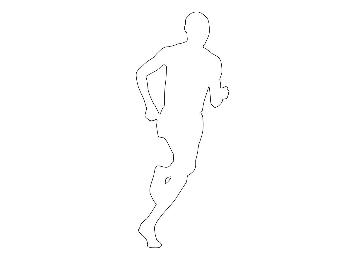 Free Person Running Elevation CAD Block – DWG, DXF, PDF Format
