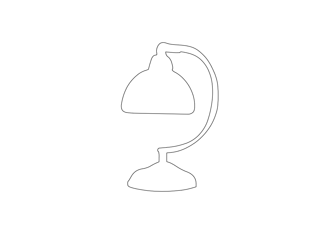 Free Table Lamp Elevation CAD Block – DWG, DXF, PDF Format