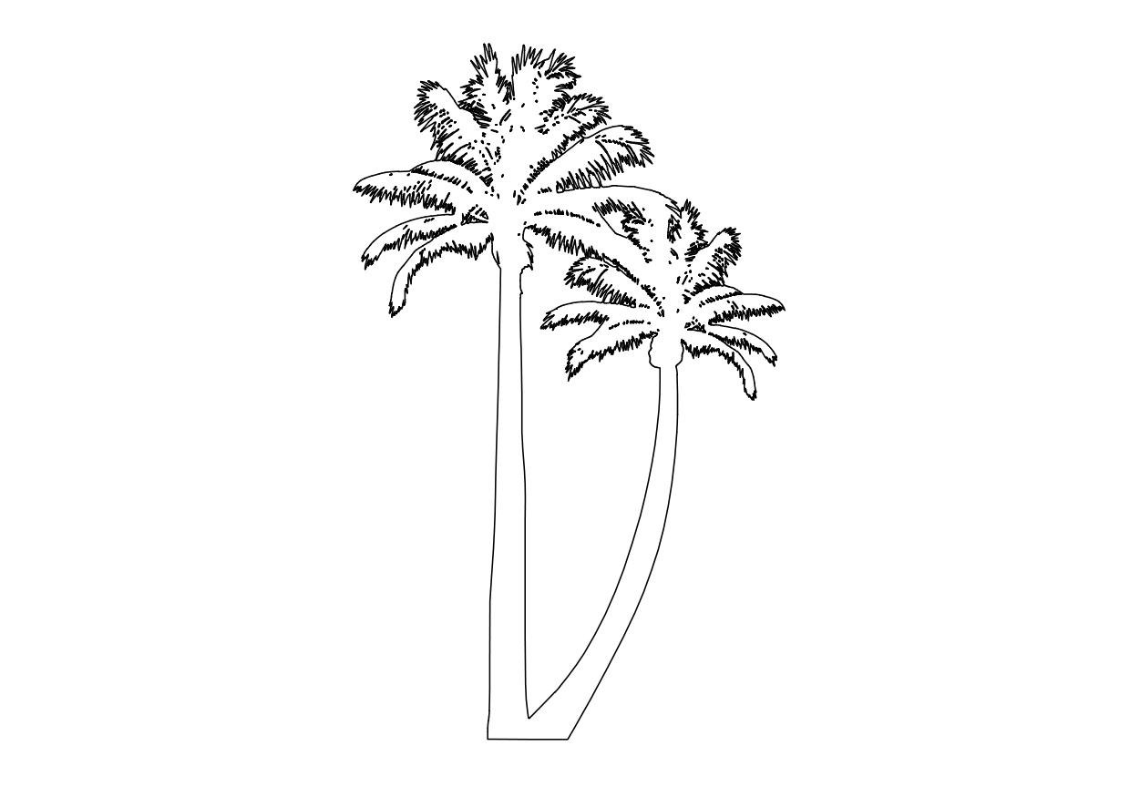 Free Two Trees Elevation CAD Block – DWG, DXF, PDF Format