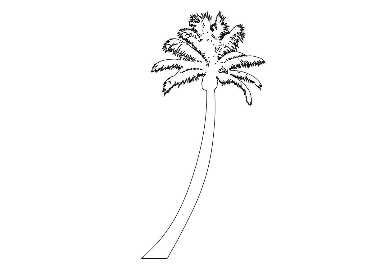 Free Palm Tree Elevation CAD Block – DWG, DXF, PDF Format