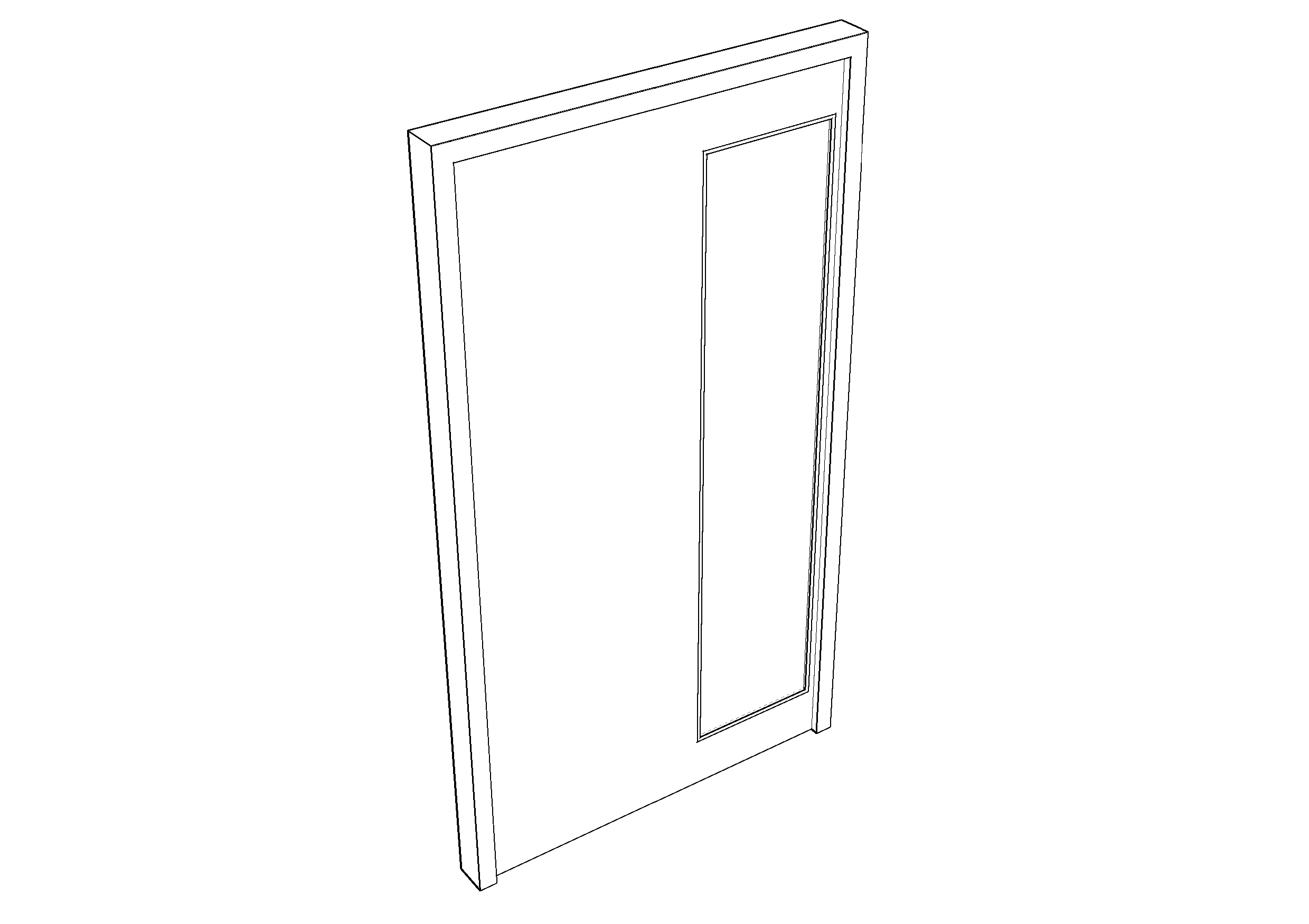 Free Single Door 3D CAD Block – DWG, DXF, PDF Format
