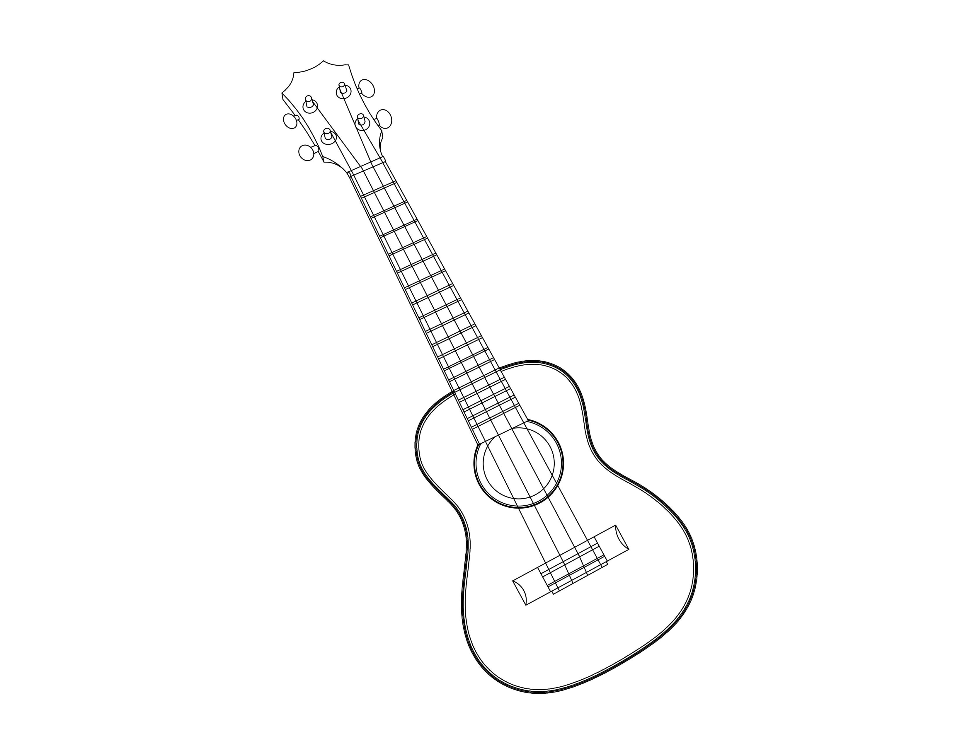 Free Guitar CAD Block – DWG, DXF, PDF Format