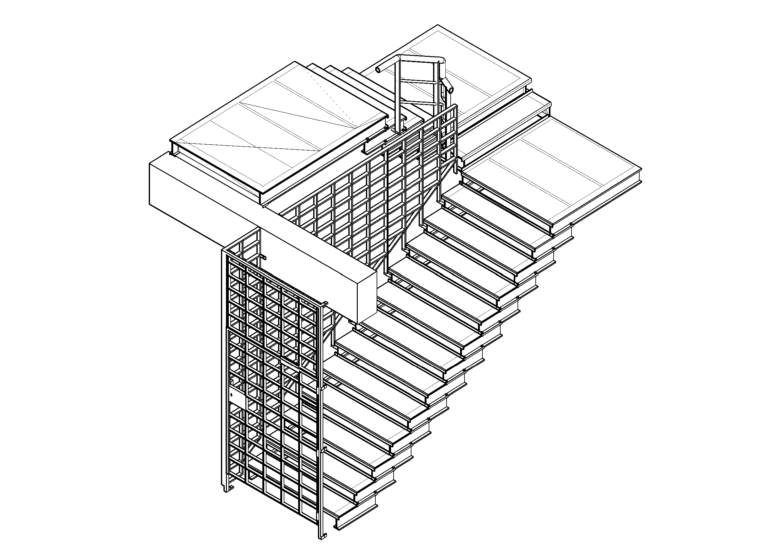 Free staircase 3D CAD Drawing – DWG, DXF, PDF Format