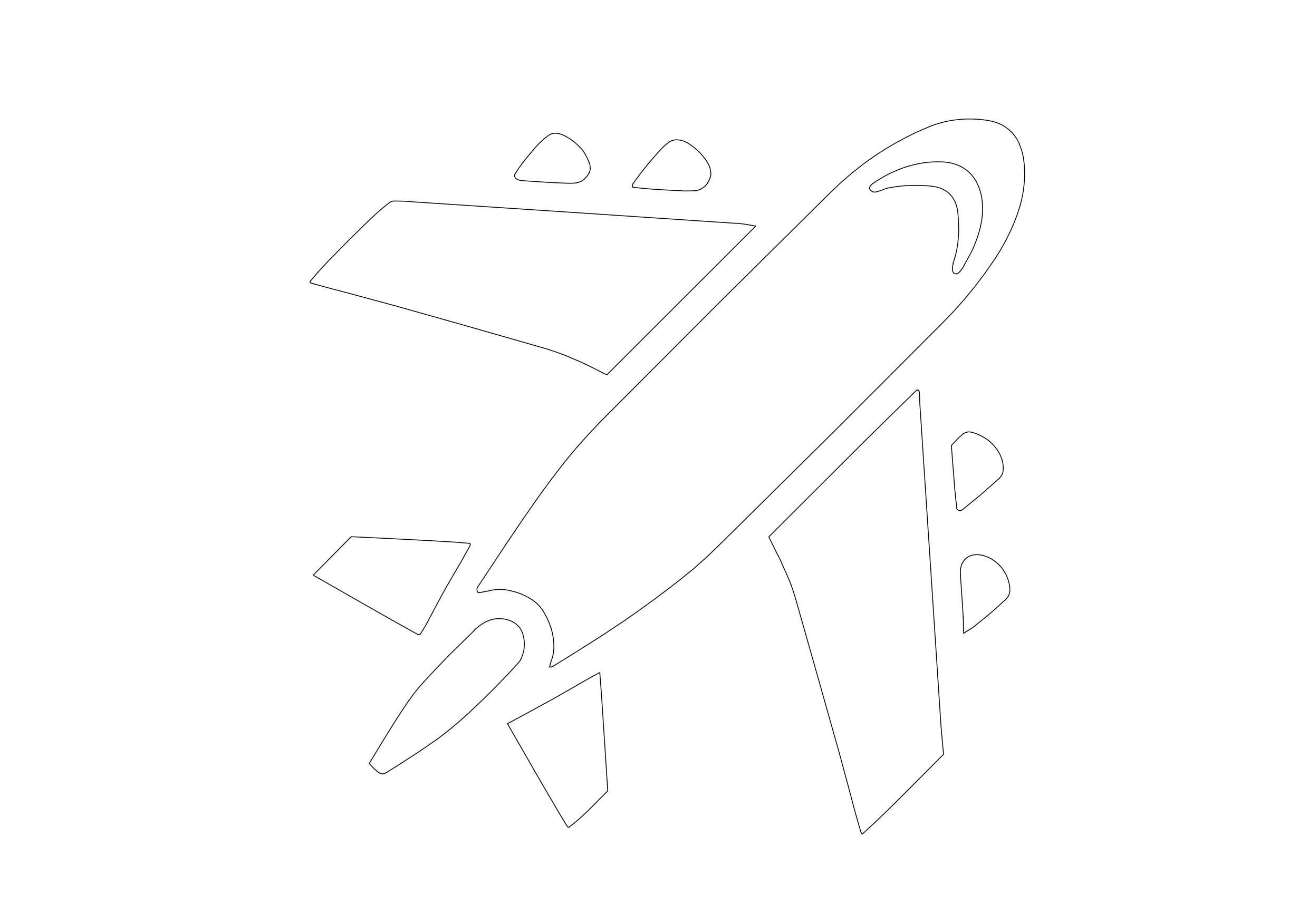 Free Airplane Symbol CAD Block Icon – DWG, DXF, PDF Format