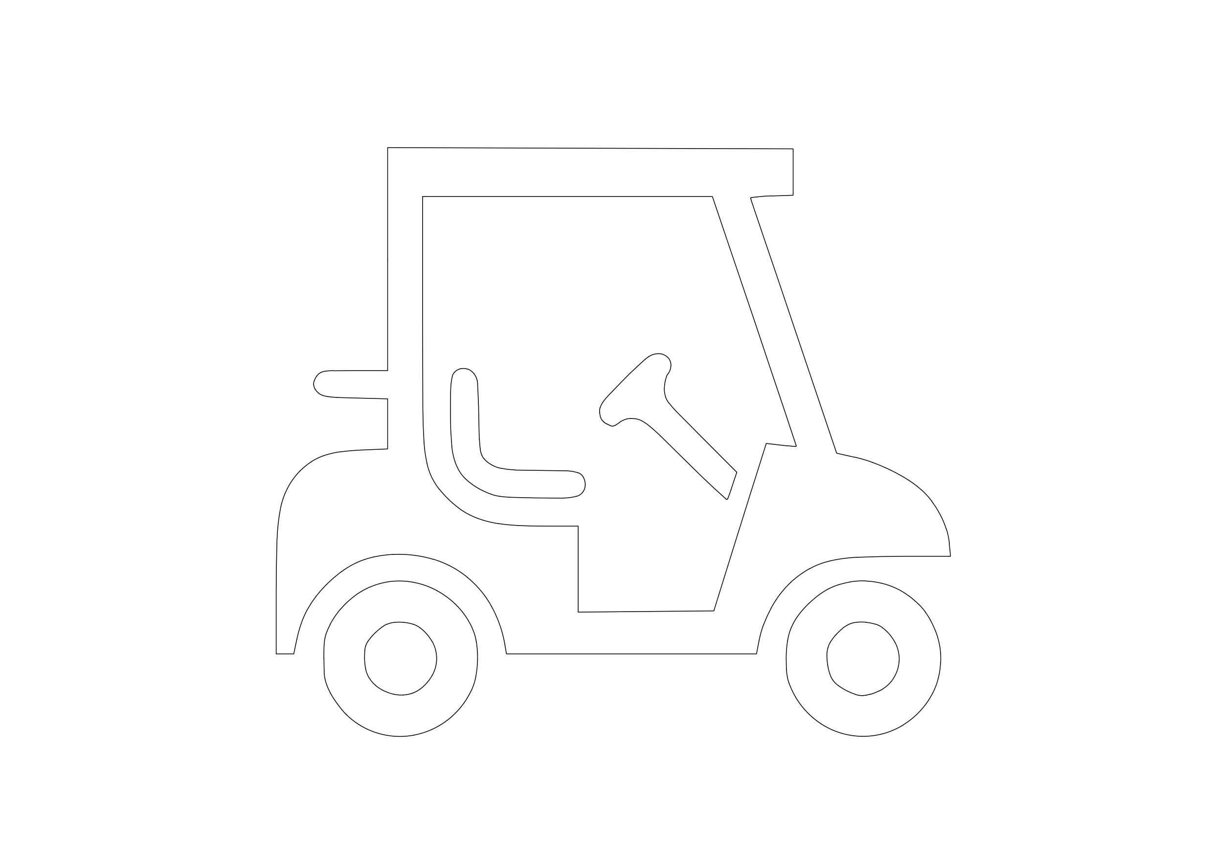 Free Golf Cart Symbol CAD Block Icon – DWG, DXF, PDF Format