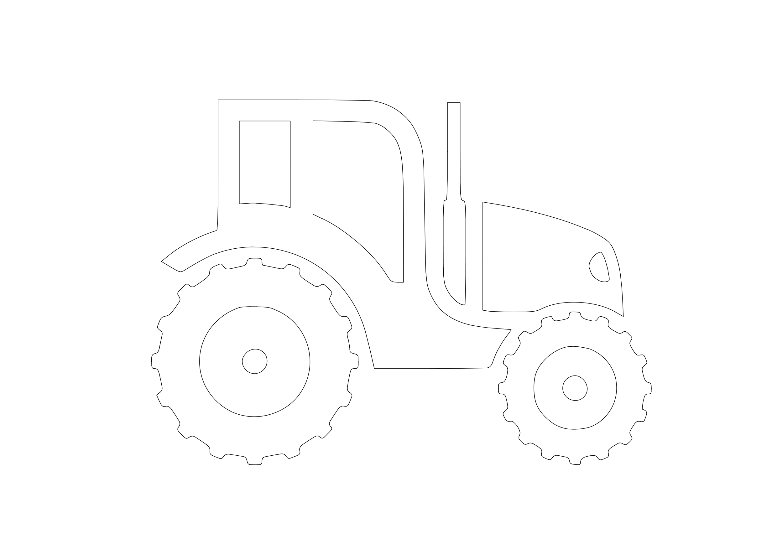 Free Tractor Symbol CAD Block Icon – DWG, DXF, PDF Format
