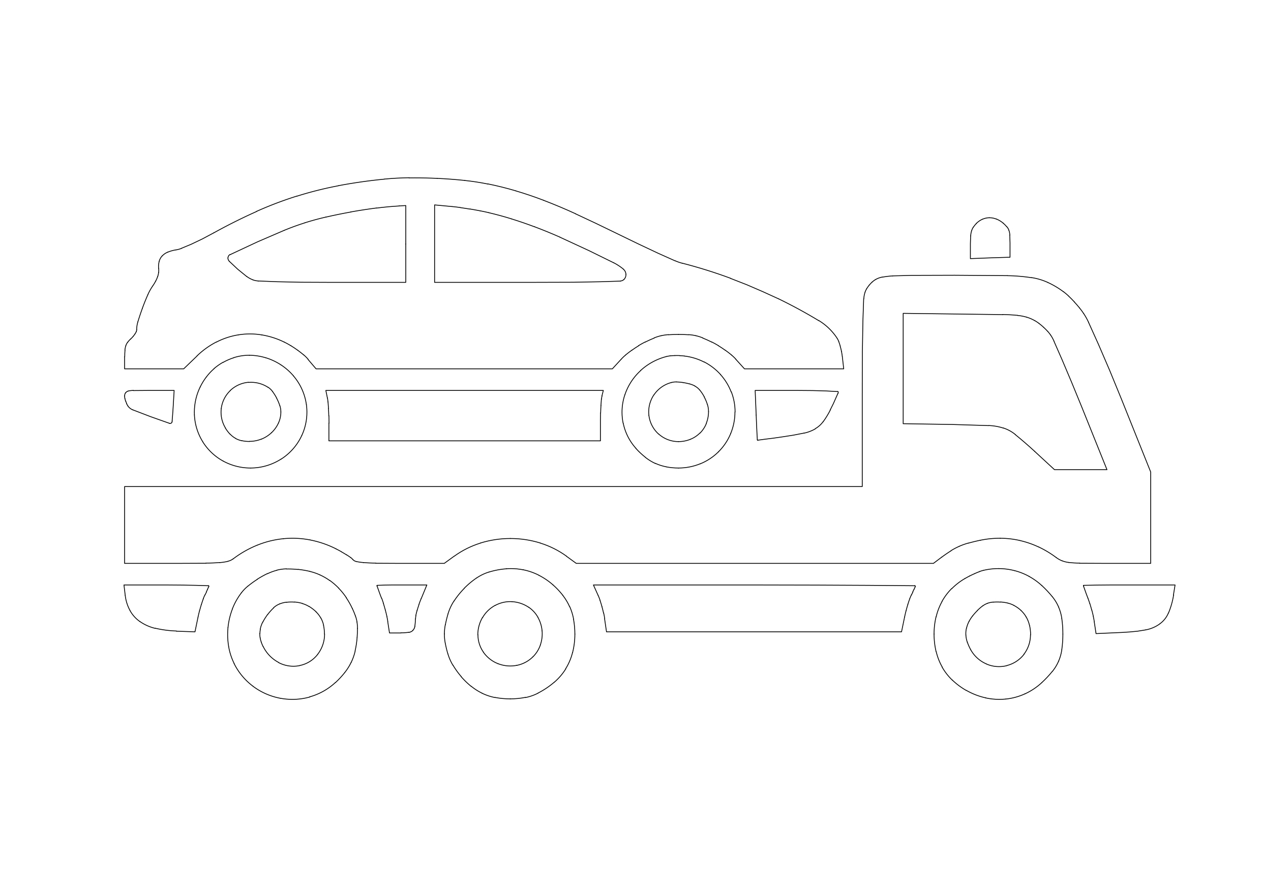 Free Tow Truck Symbol CAD Block Icon – DWG, DXF, PDF Format