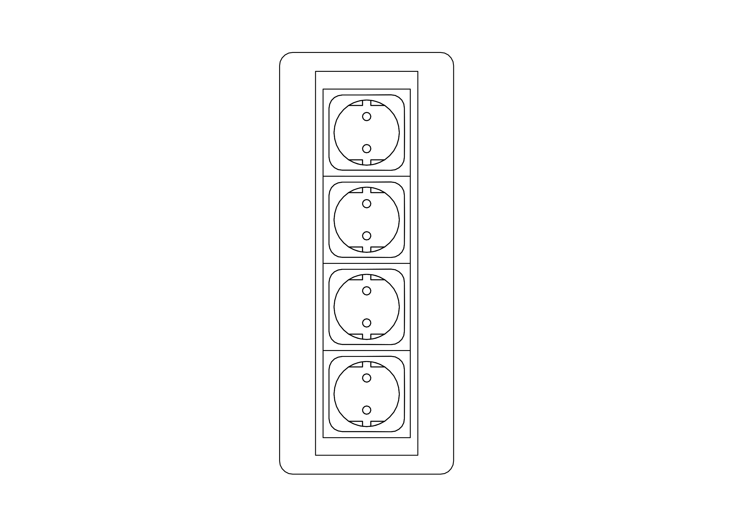 Free MultiSocket Elevation CAD Block – DWG, DXF, PDF Format
