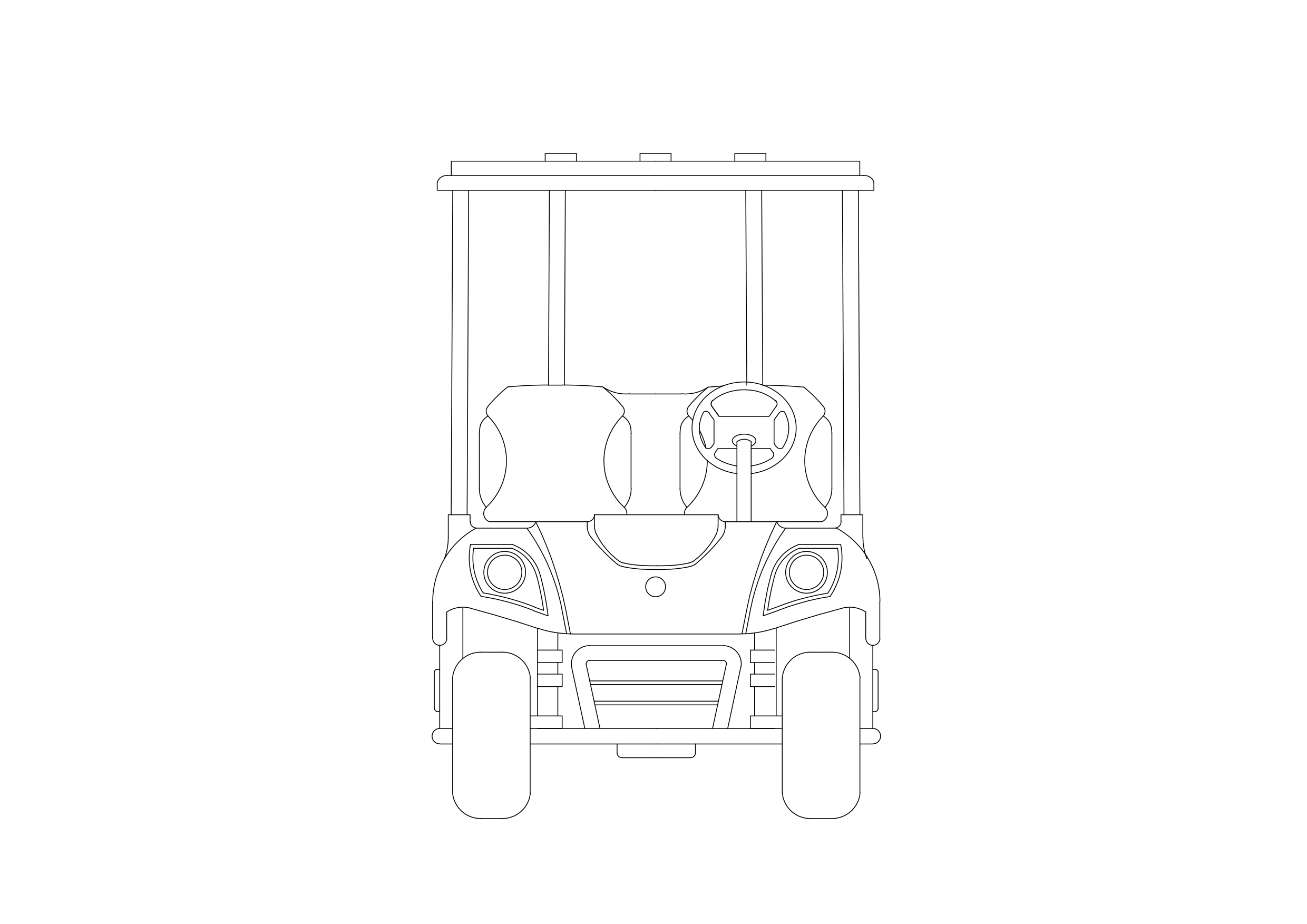 Free Golf Cart Elevation CAD Block – DWG, DXF, PDF Format