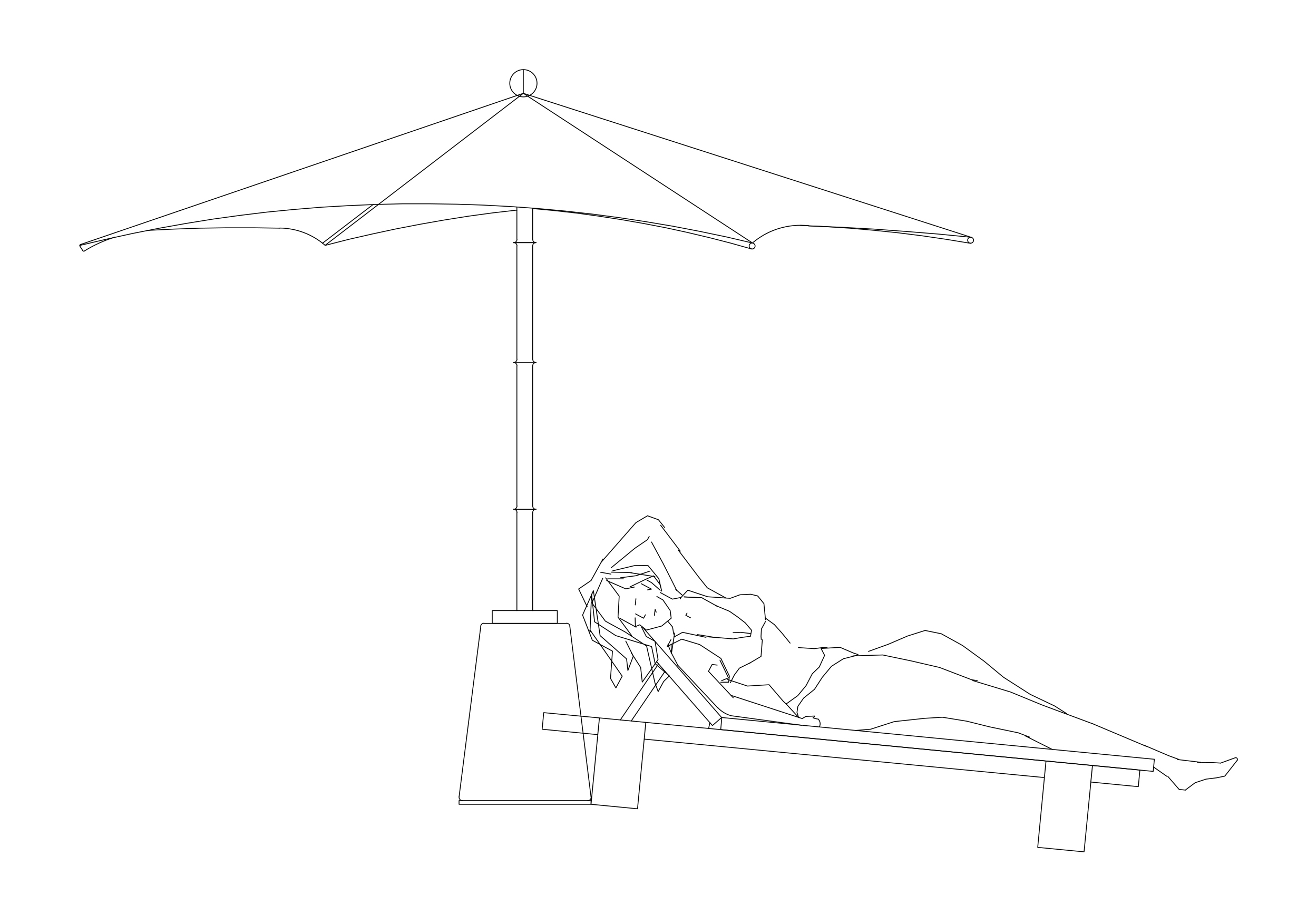 Free Person Lying on Sunbed Elevation CAD Block – DWG, DXF, PDF Format