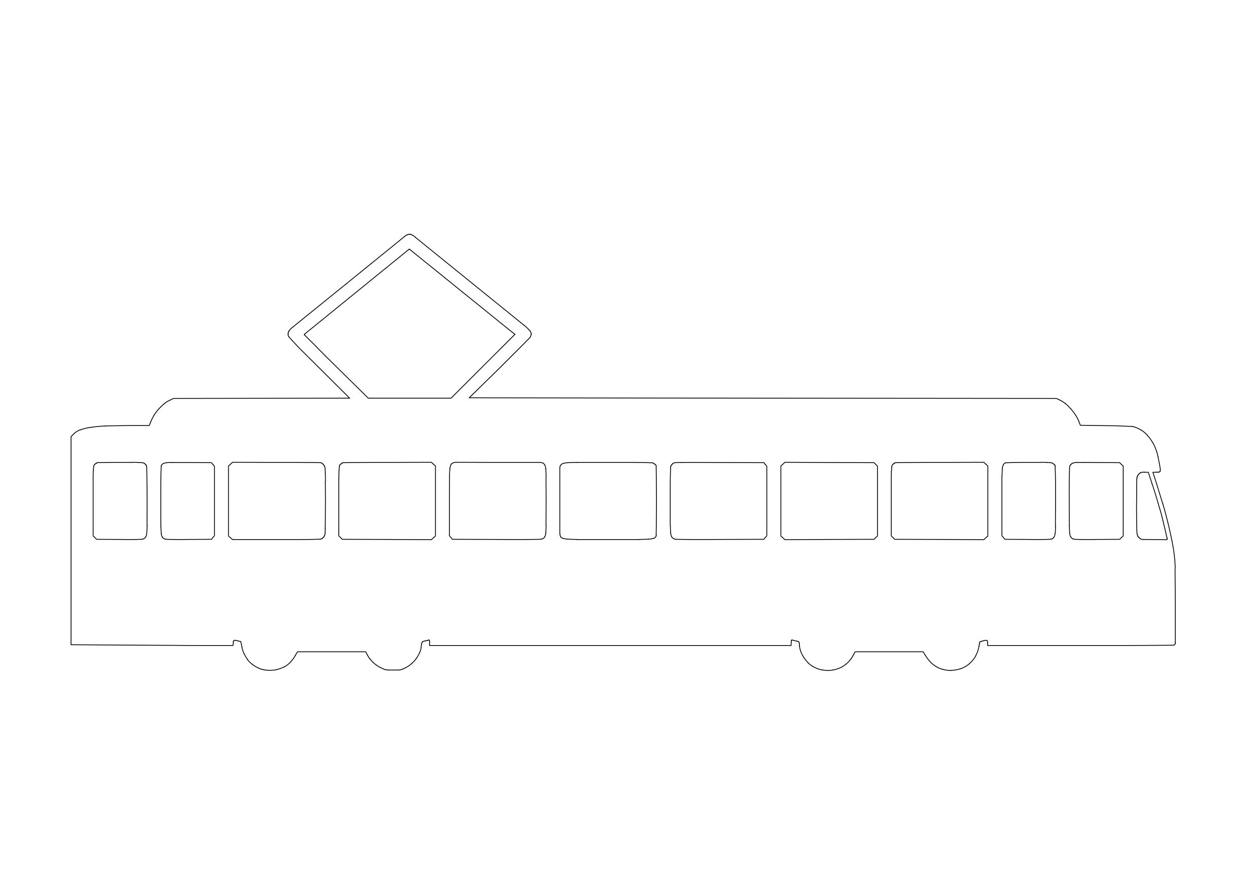 Free Tram Elevation CAD Block – DWG, DXF, PDF Format