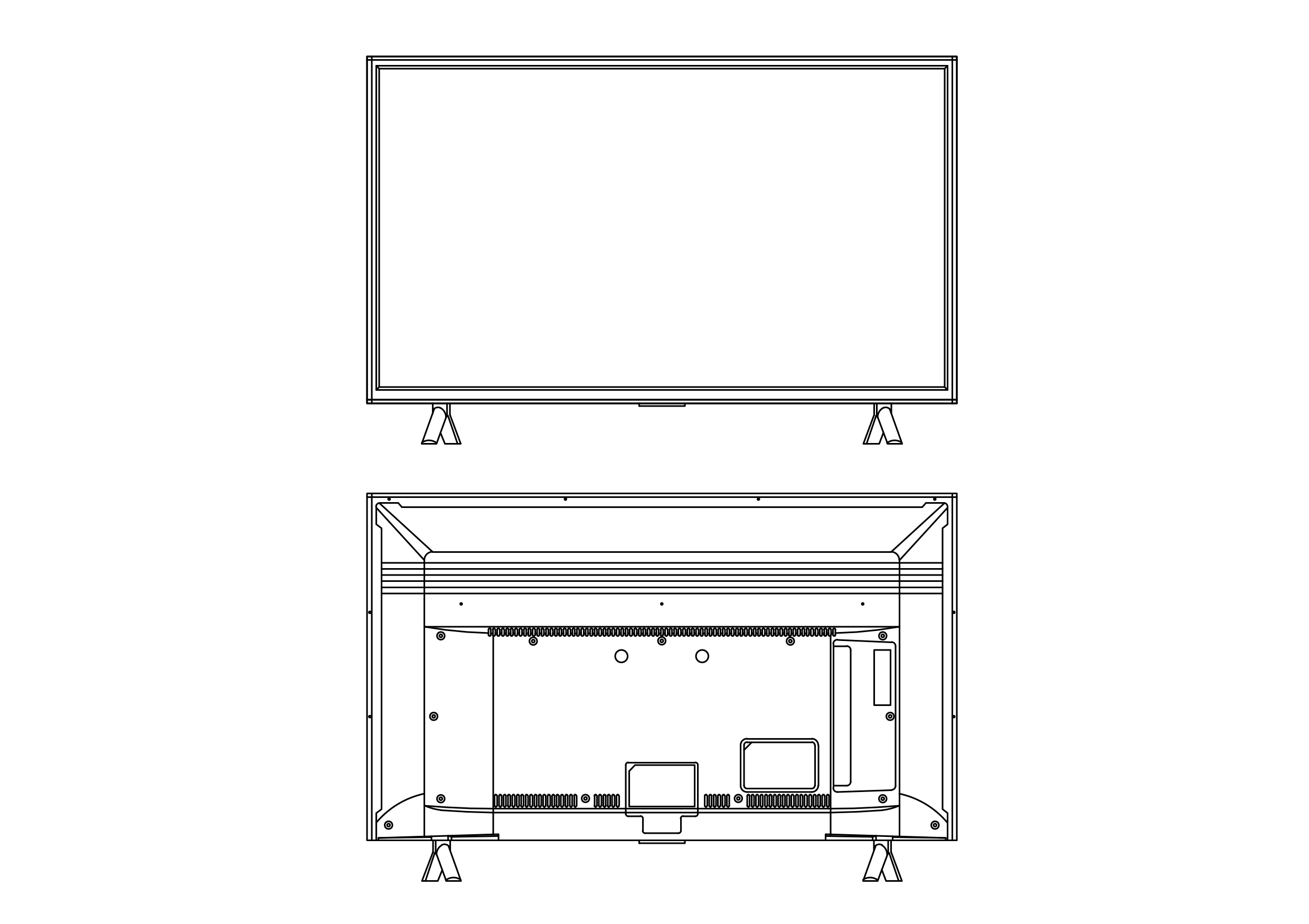 Free TV front & back side CAD Blocks – DWG, DXF, PDF Format