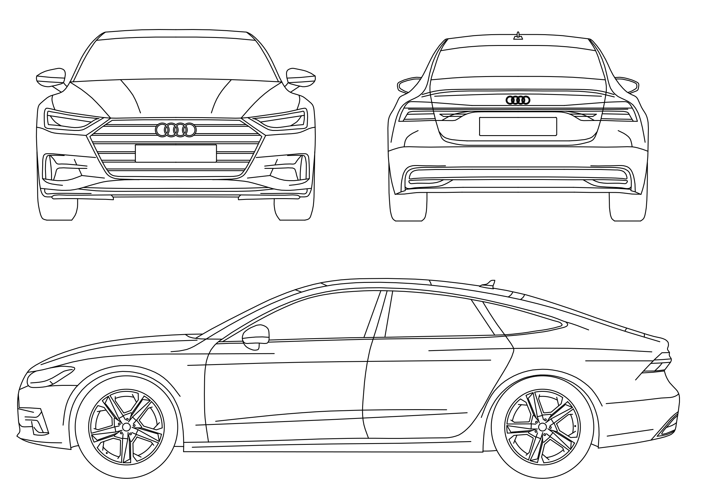 Free Audi A7 elevations CAD Blocks – DWG, DXF, PDF Format