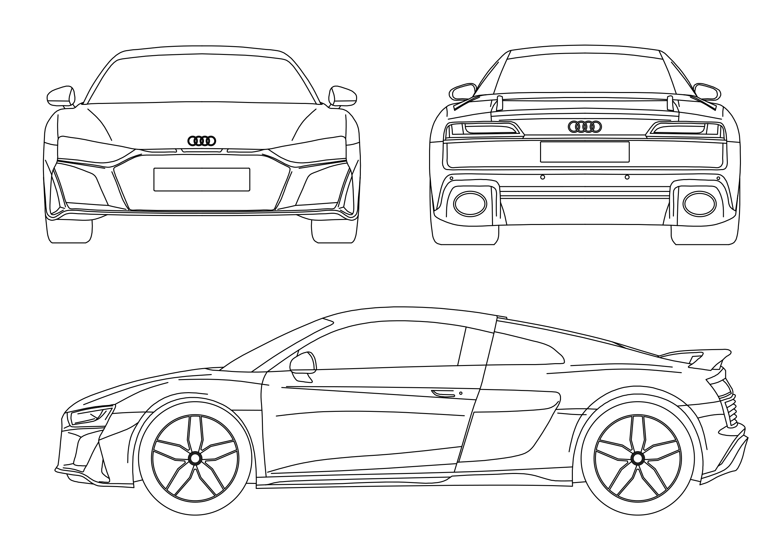 Free Audi R8 elevations CAD Blocks – DWG, DXF, PDF Format